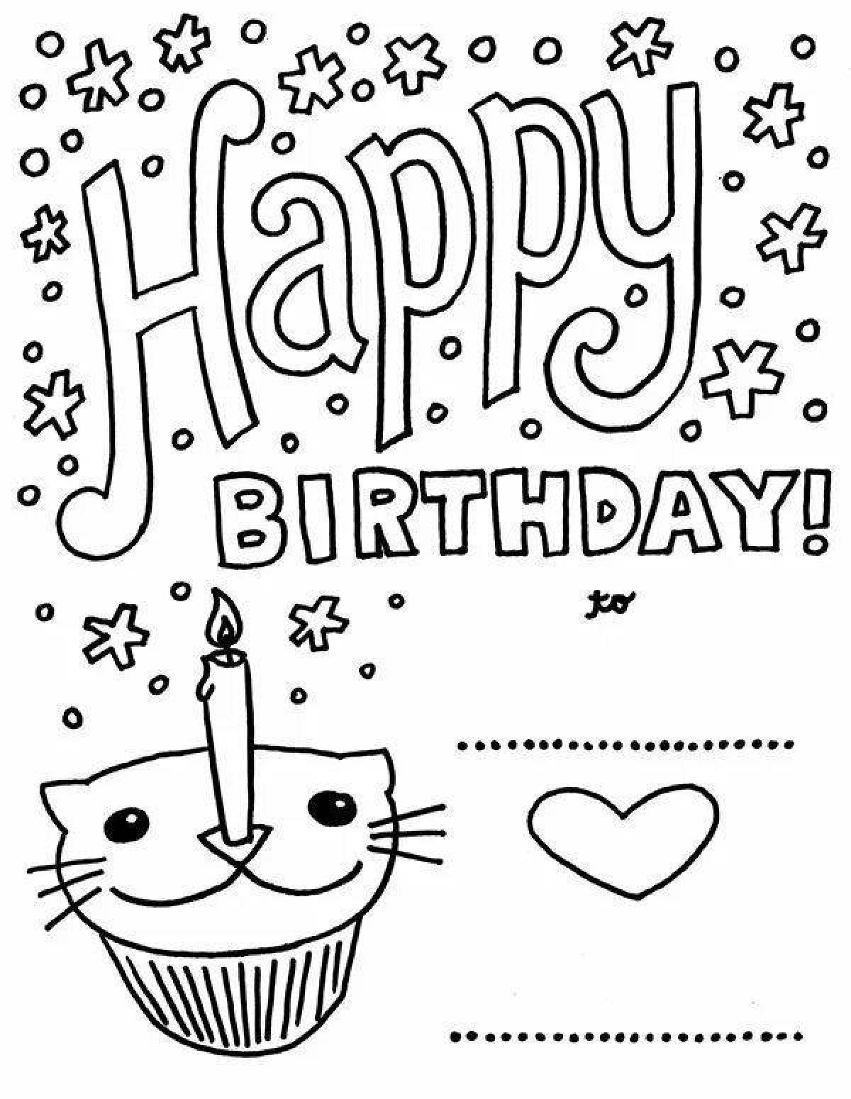 Photo Happy birthday shining coloring page