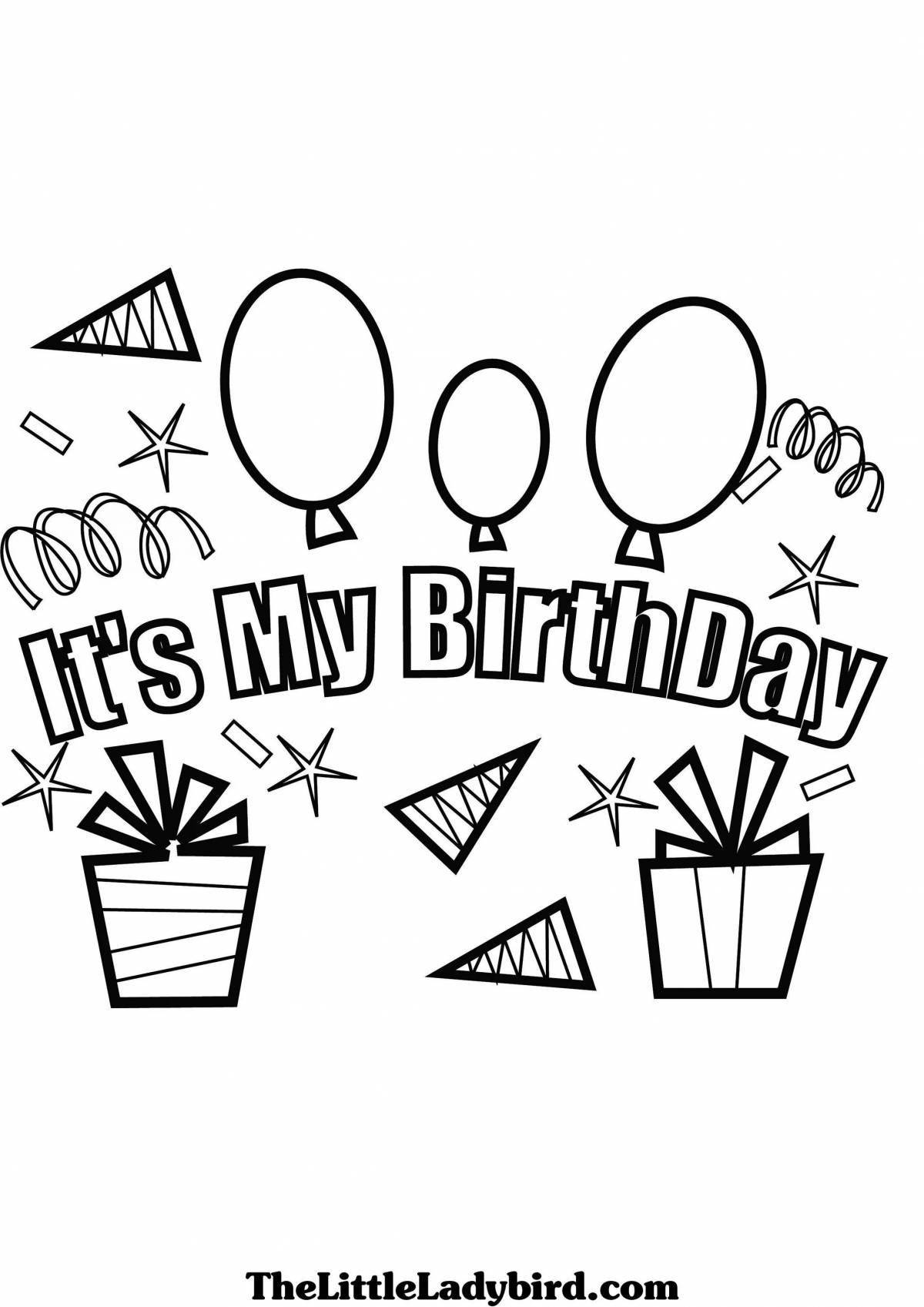 Photo Fun coloring happy birthday