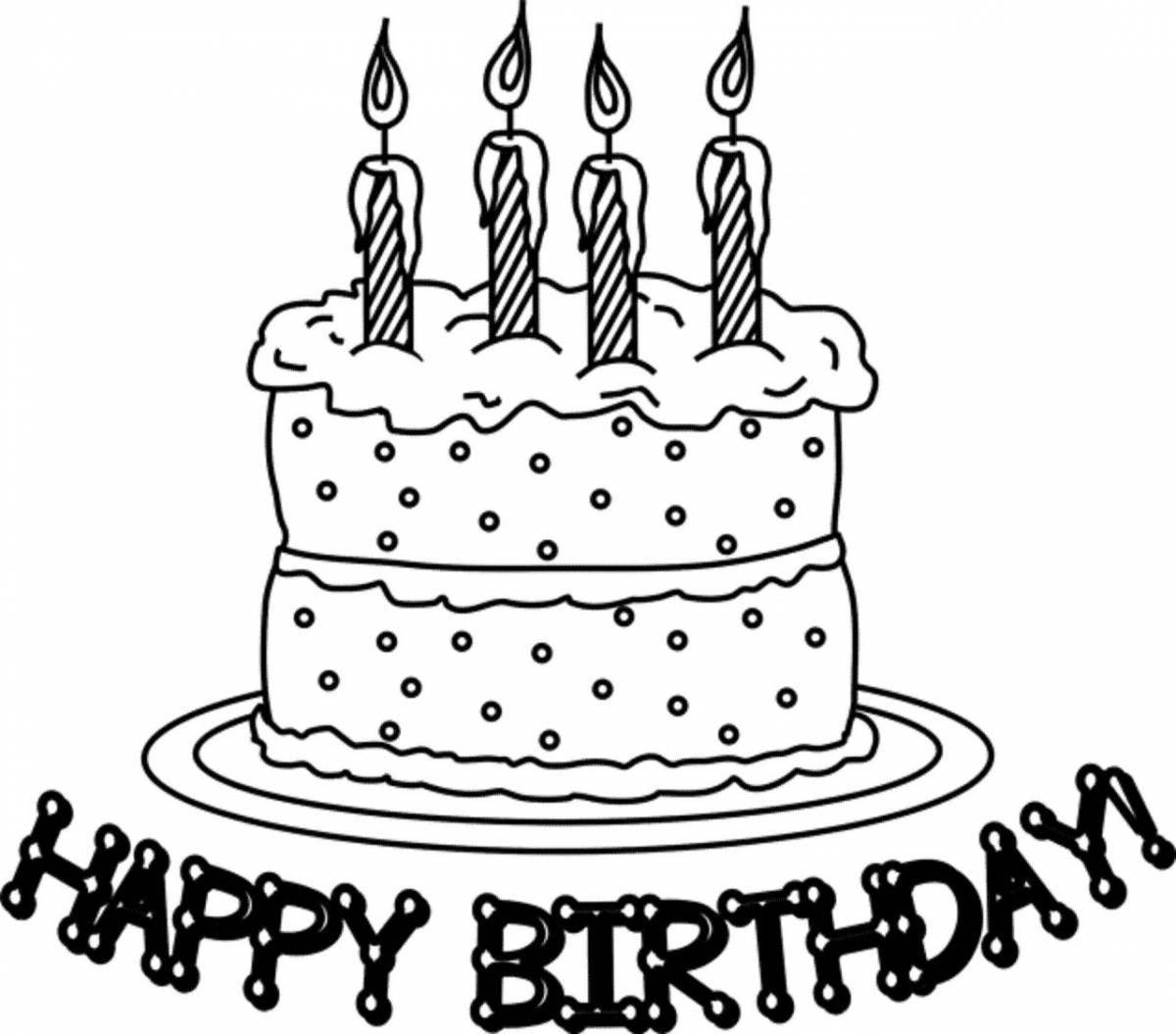 Photo Fabulous happy birthday coloring page