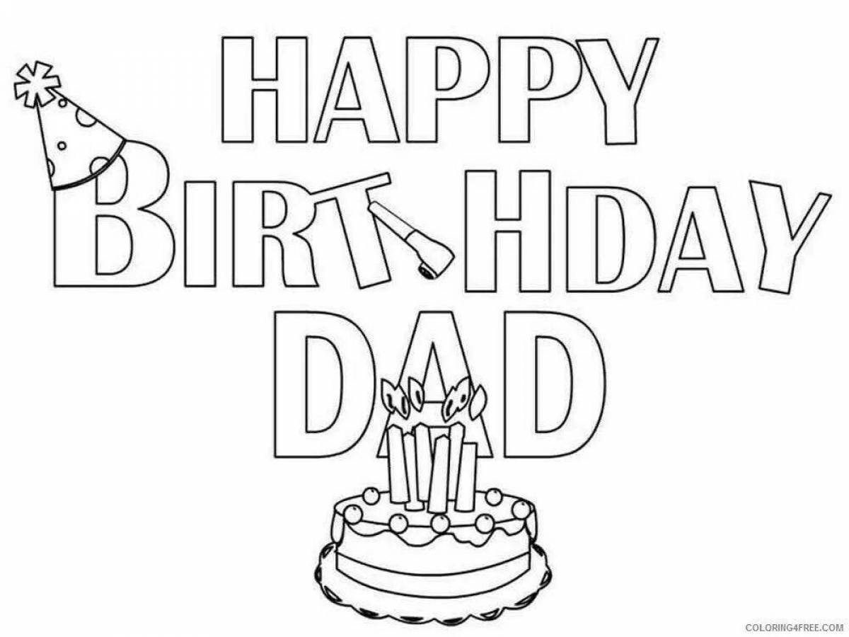 Happy birthday glowing coloring page