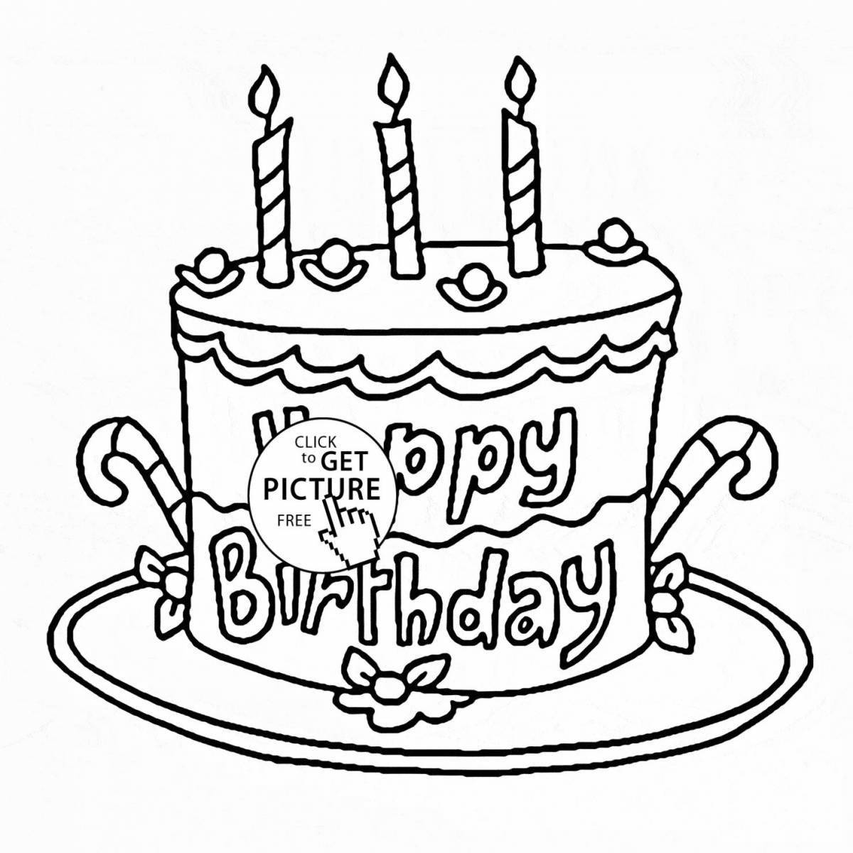 Photo Color frenzy happy birthday coloring book