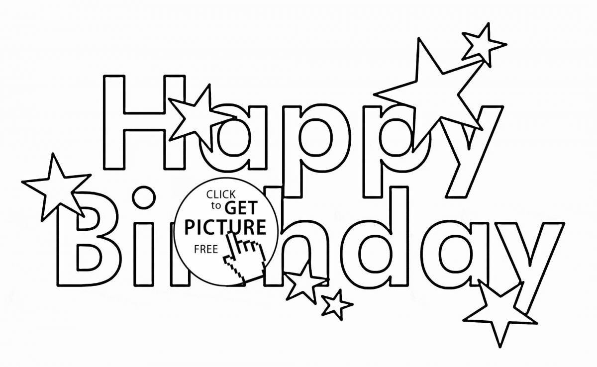Happy birthday coloring page