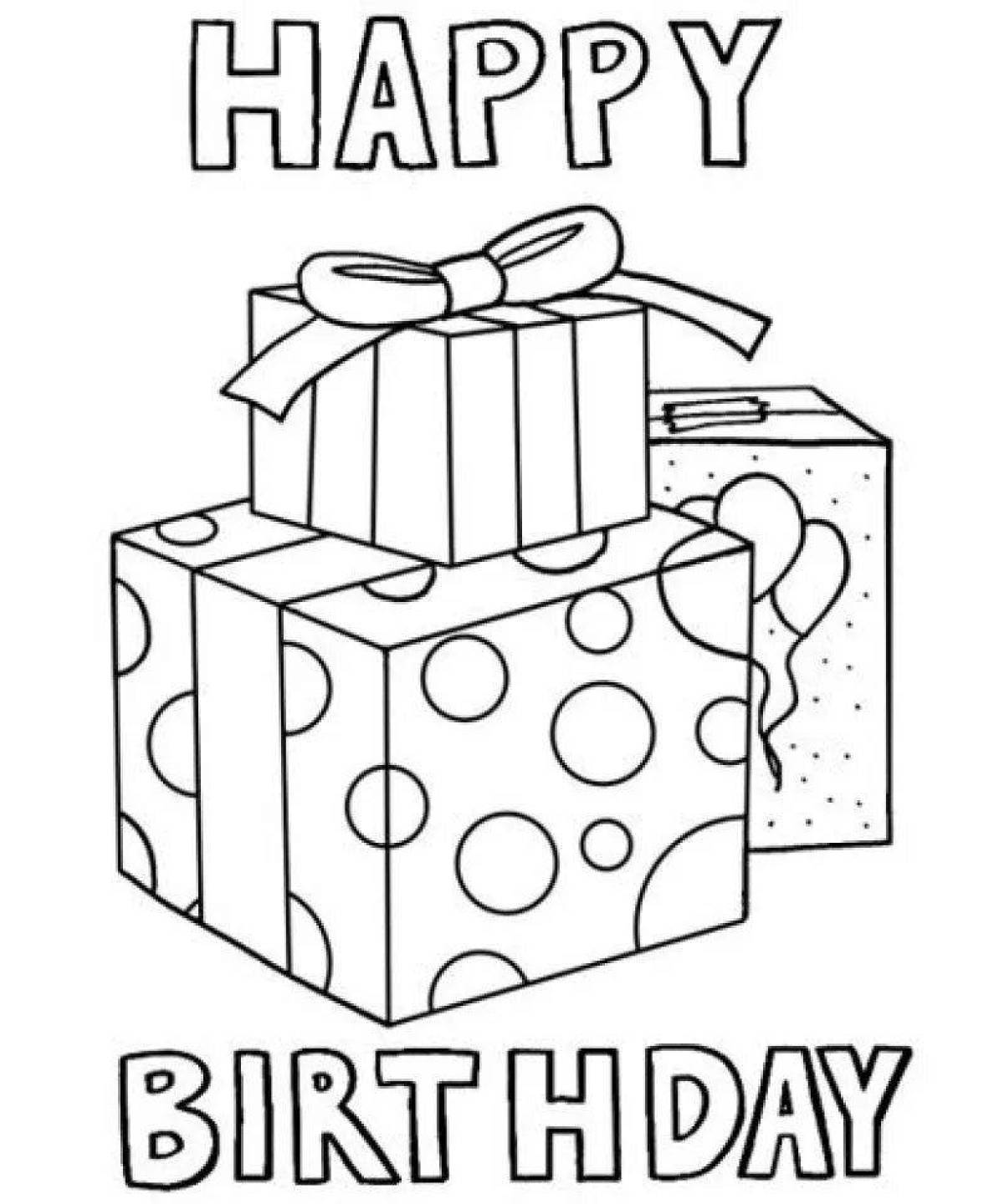 Photo Color-lively happy birthday coloring pages