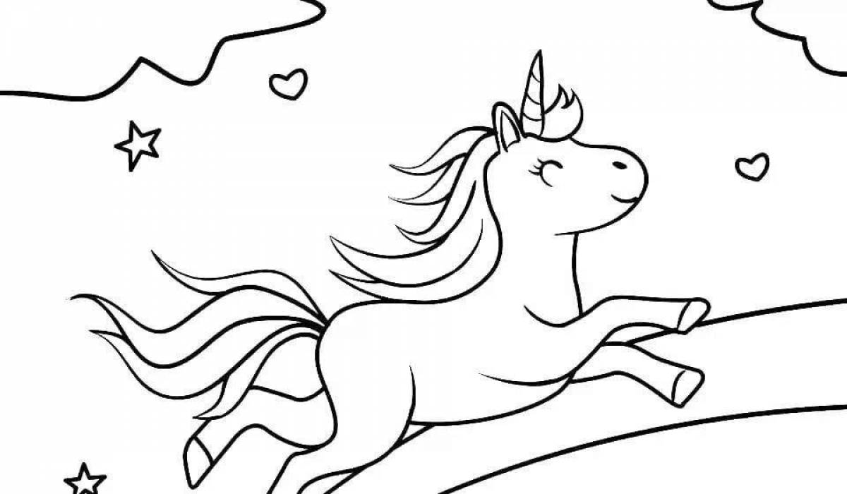 Fun coloring rainbow unicorn