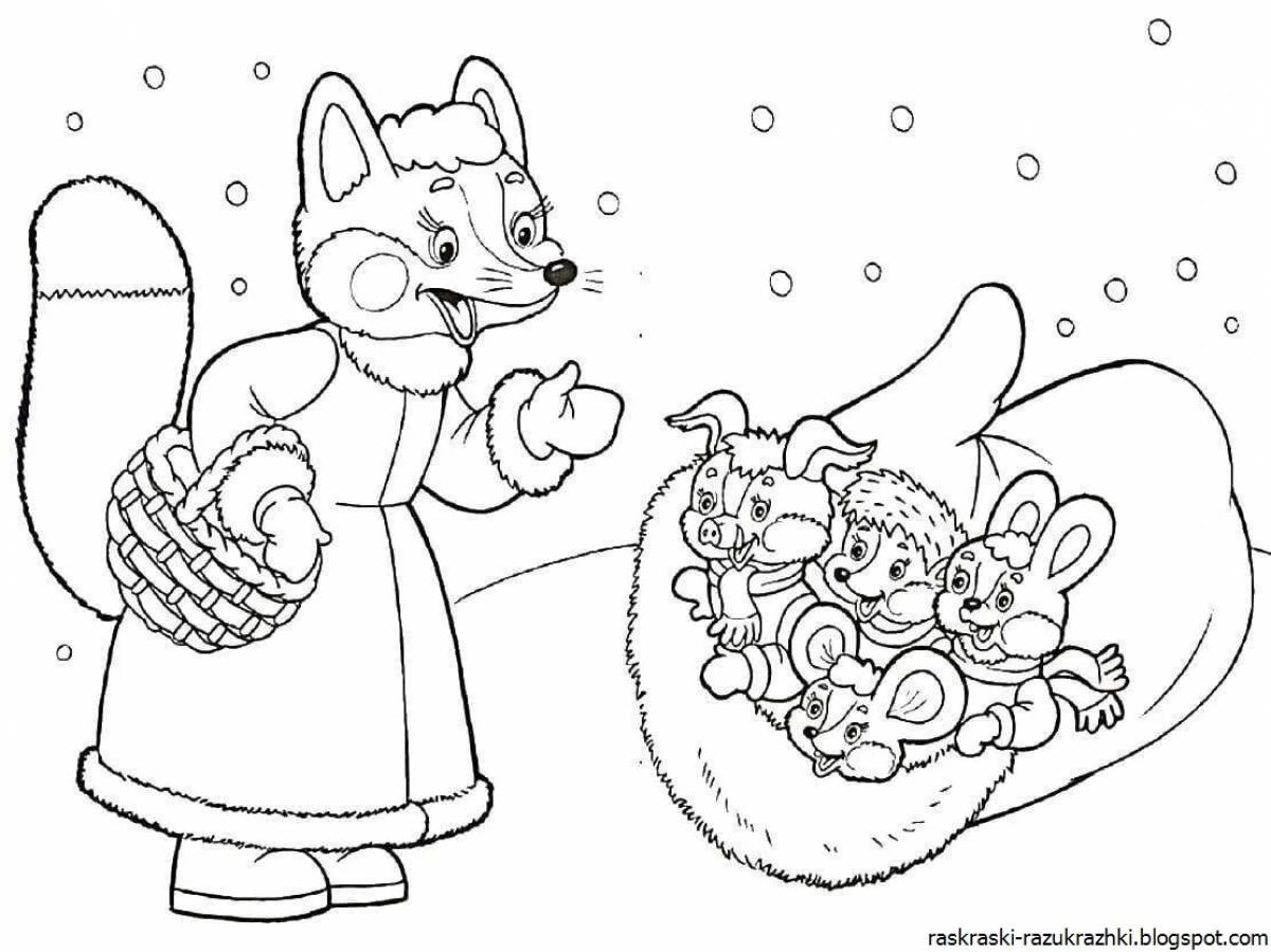 Adorable fairy mitten coloring book for kids