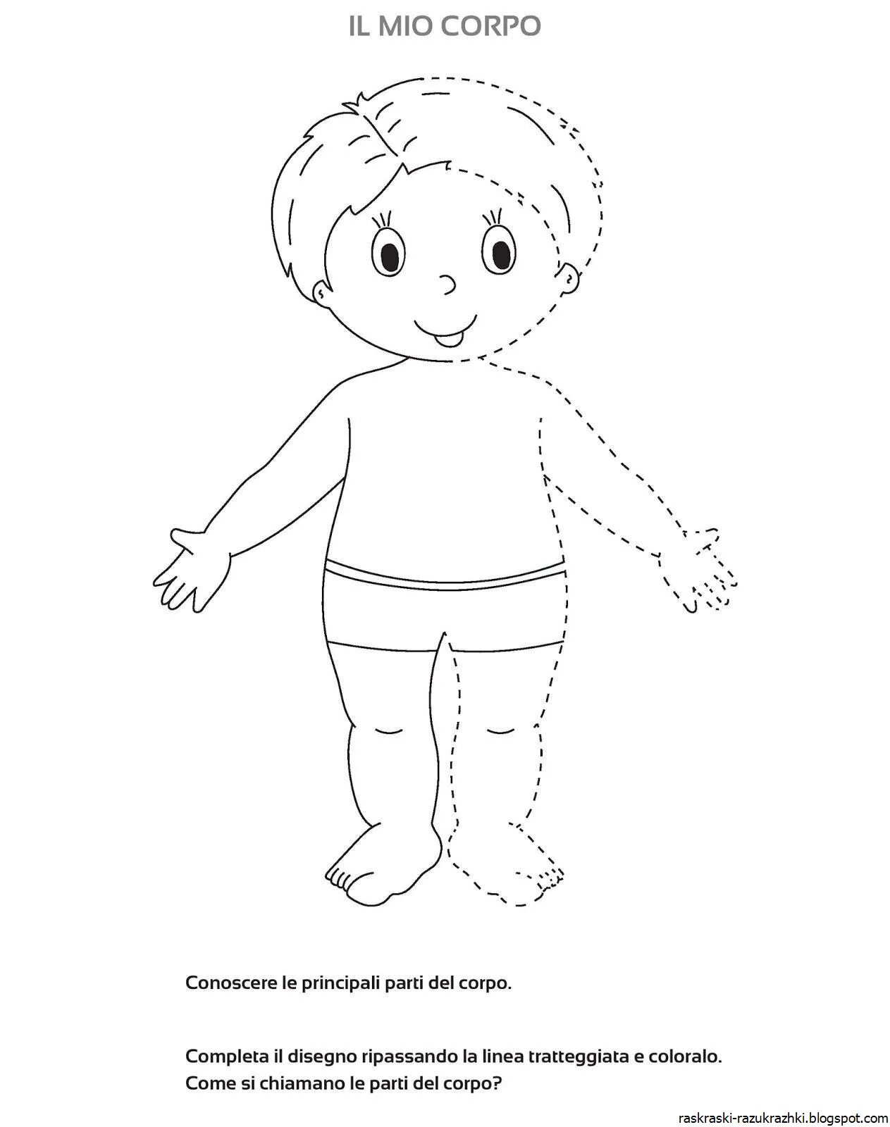 Vibrant human structure coloring page for kids