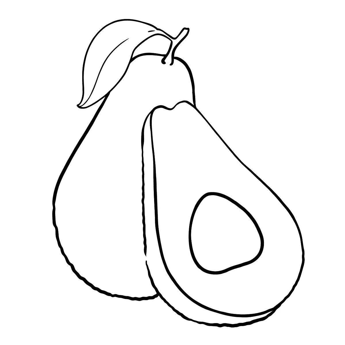 Очаровательная раскраска авокадо для детей