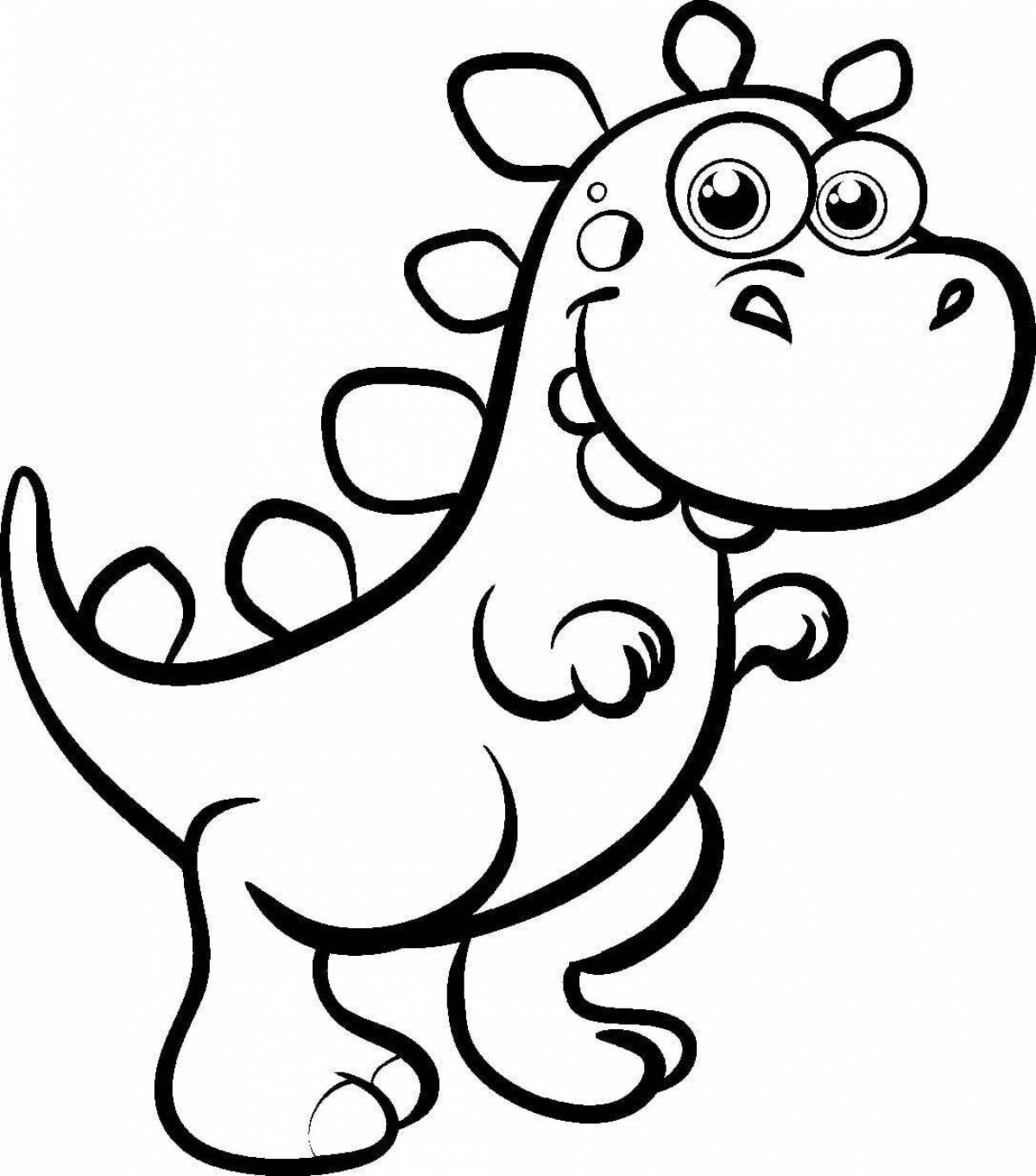 Coloring pages with playful dinosaurs for children 5 years old