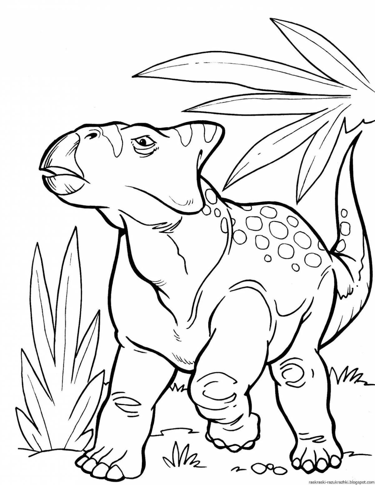 Colored dinosaurs coloring for children 5 years old