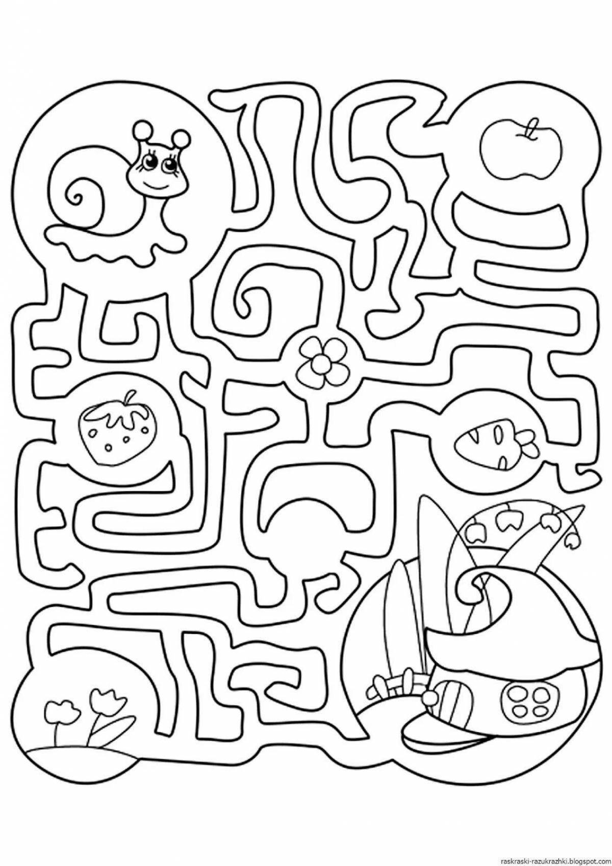 Amazing coloring maze for 7 year olds