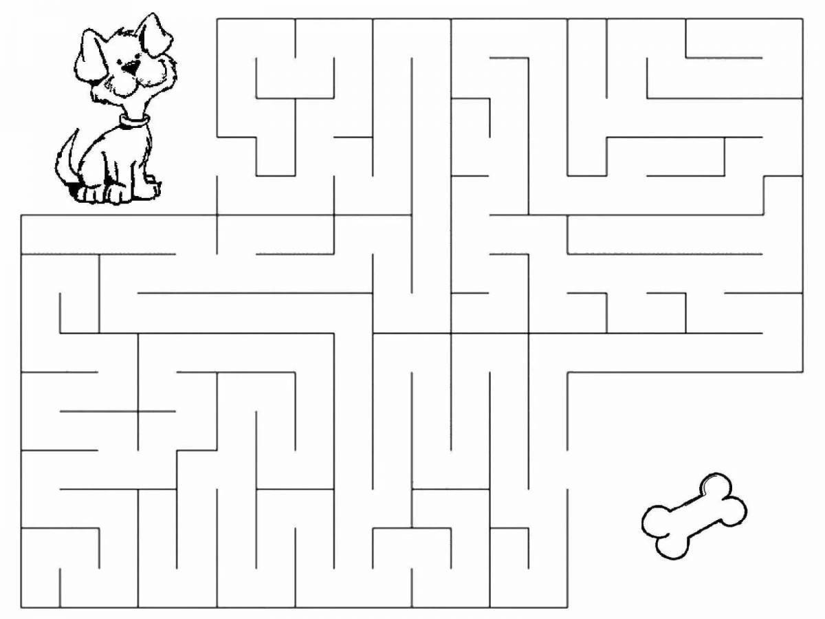 Charming maze coloring book for 7 year olds