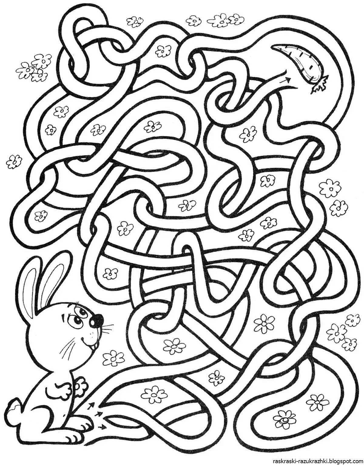 Fabulous maze coloring book for 7 year olds