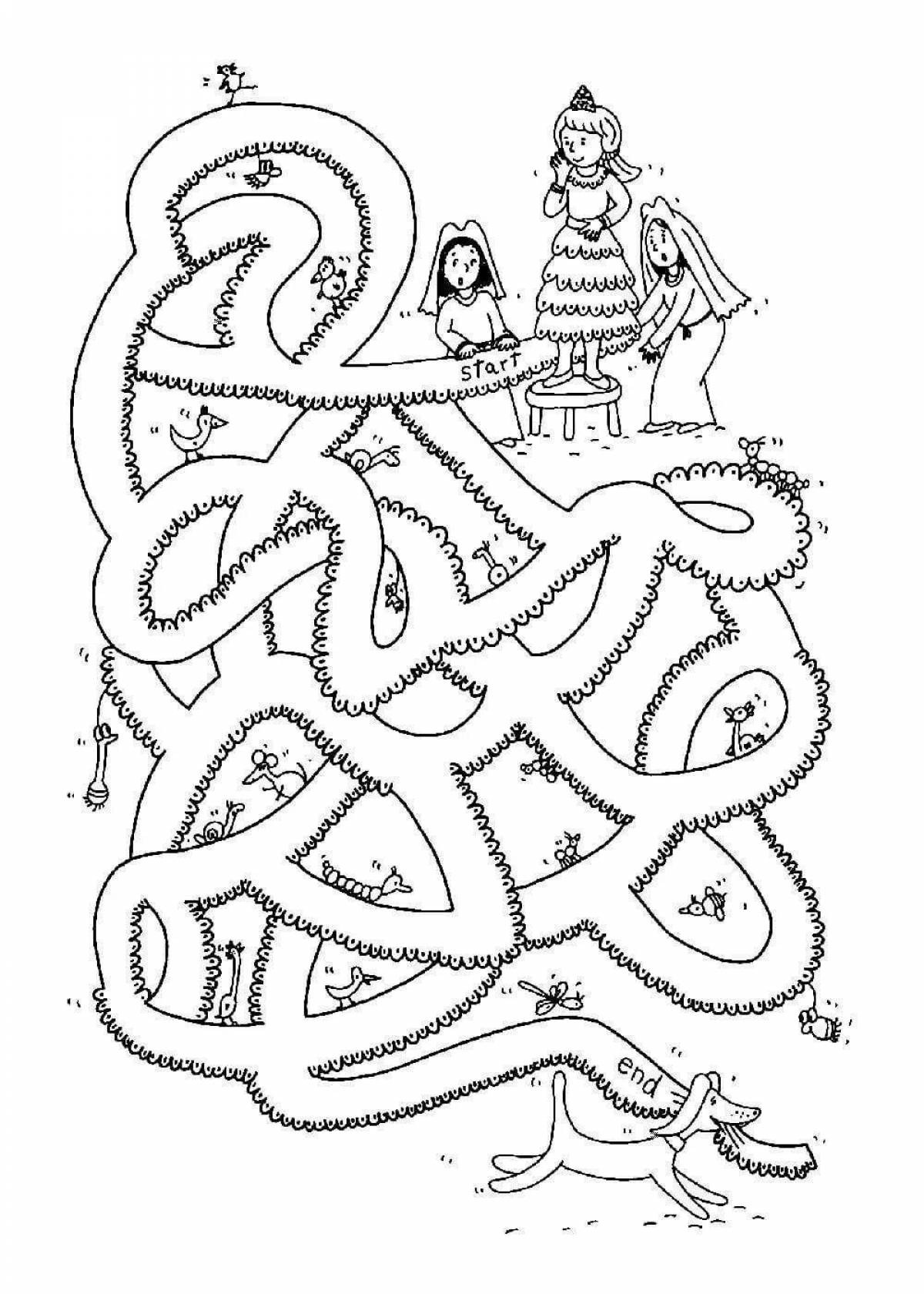 Inspirational maze coloring book for 7 year olds