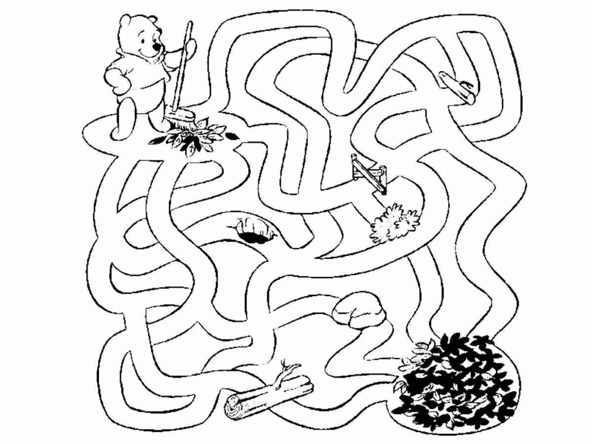 Creative maze coloring for children 7 years old