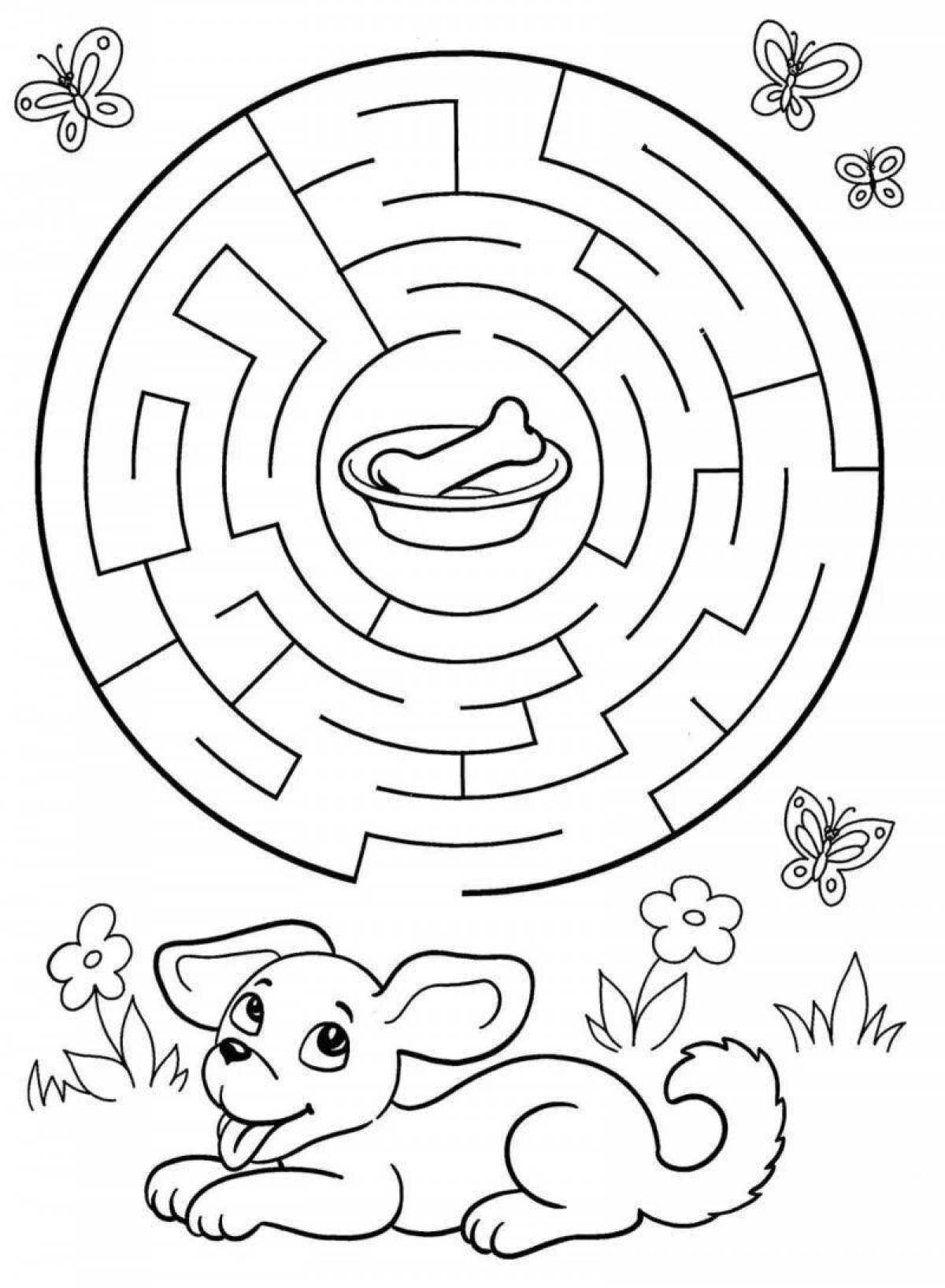 Outstanding maze coloring book for 7 year olds