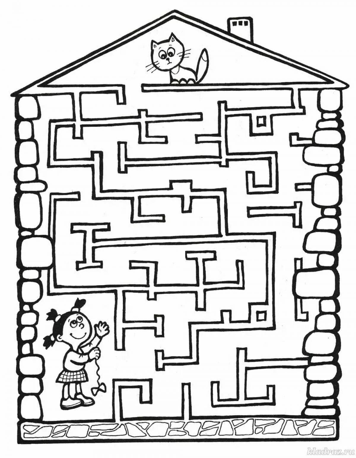 Outstanding coloring maze for 7 year olds
