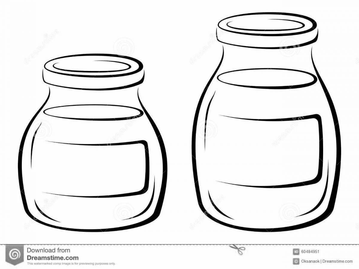 Coloring for kids bright empty glass jar