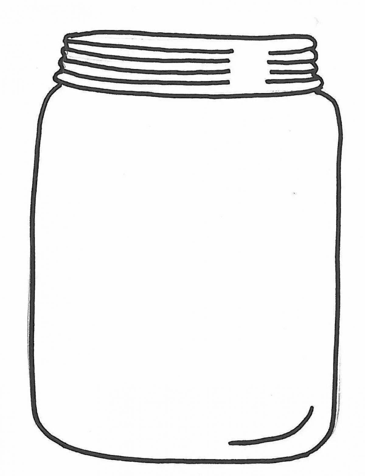 Sparkling empty glass jar coloring book for kids