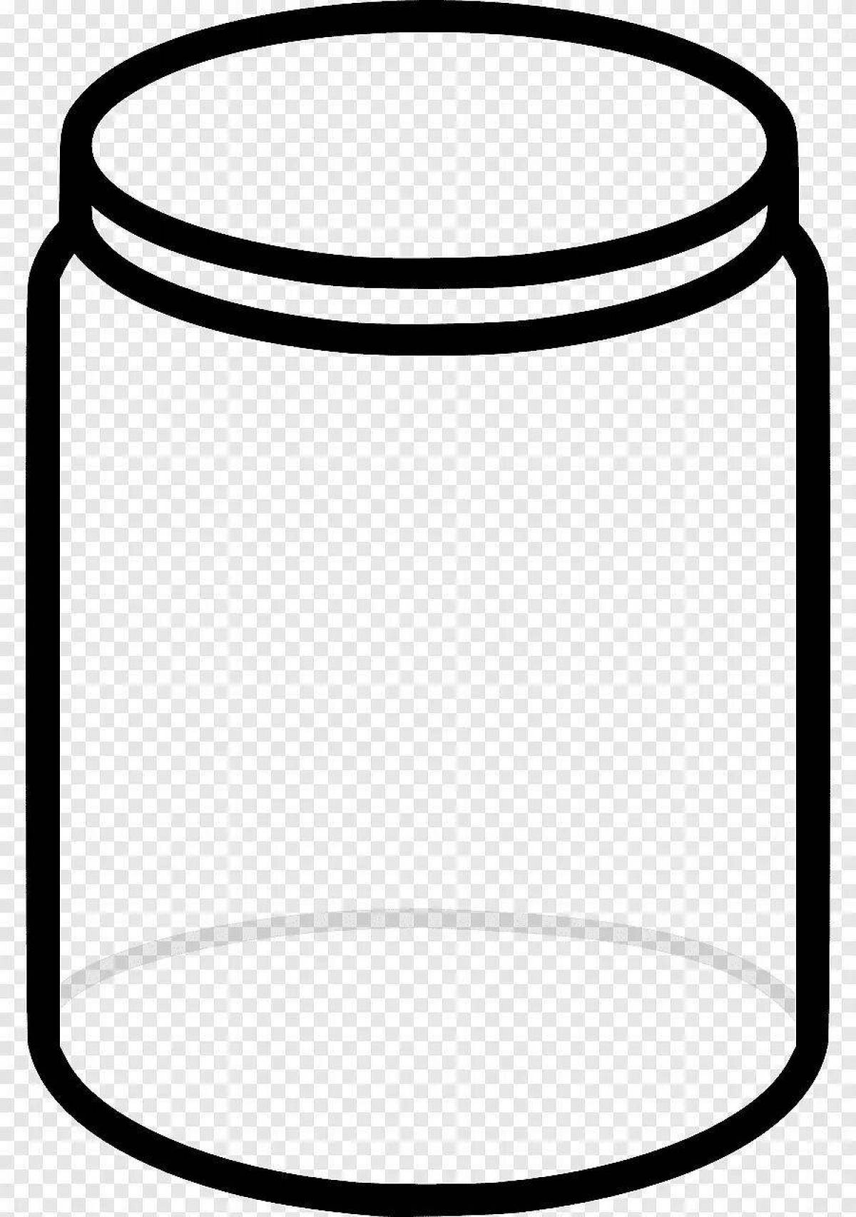 Large empty glass jar coloring book for kids