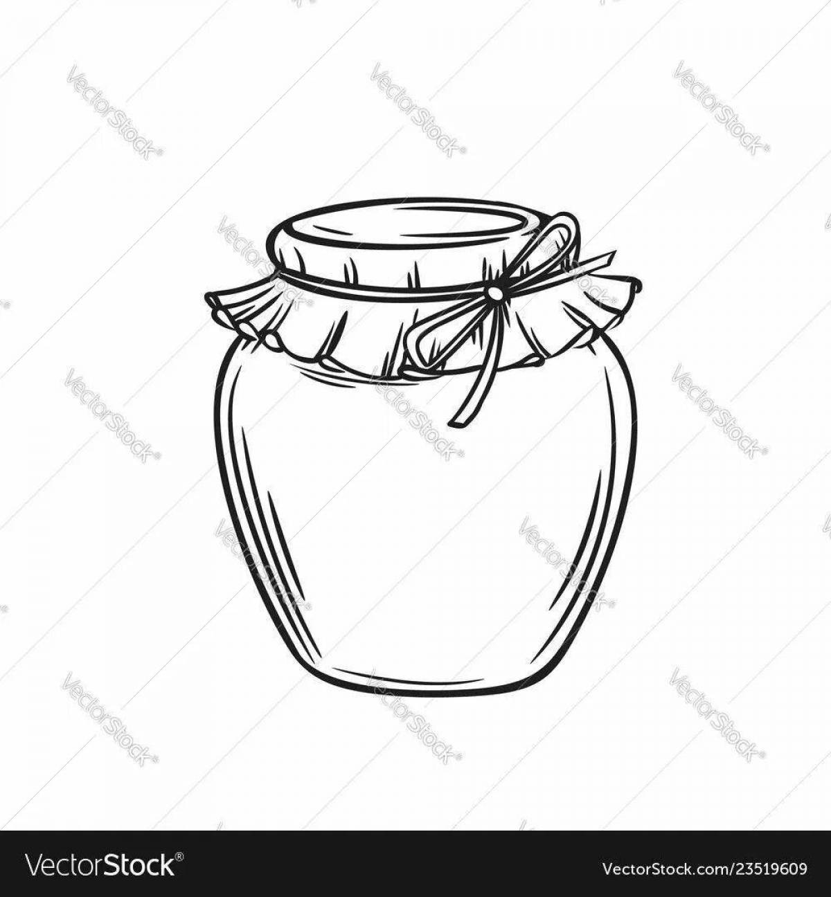 Beautiful empty glass jar coloring book for kids