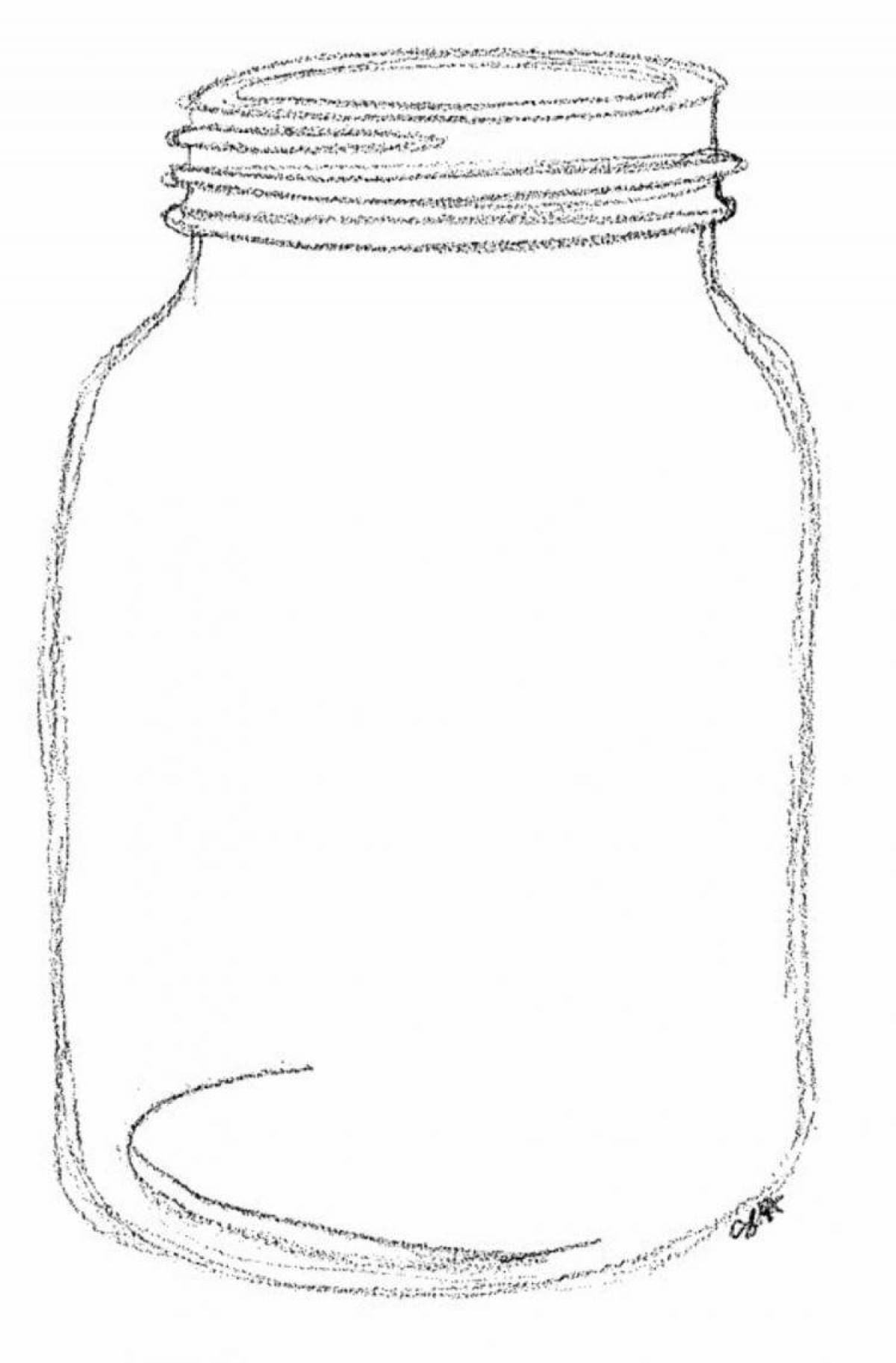 Adorable empty glass jar coloring book for kids