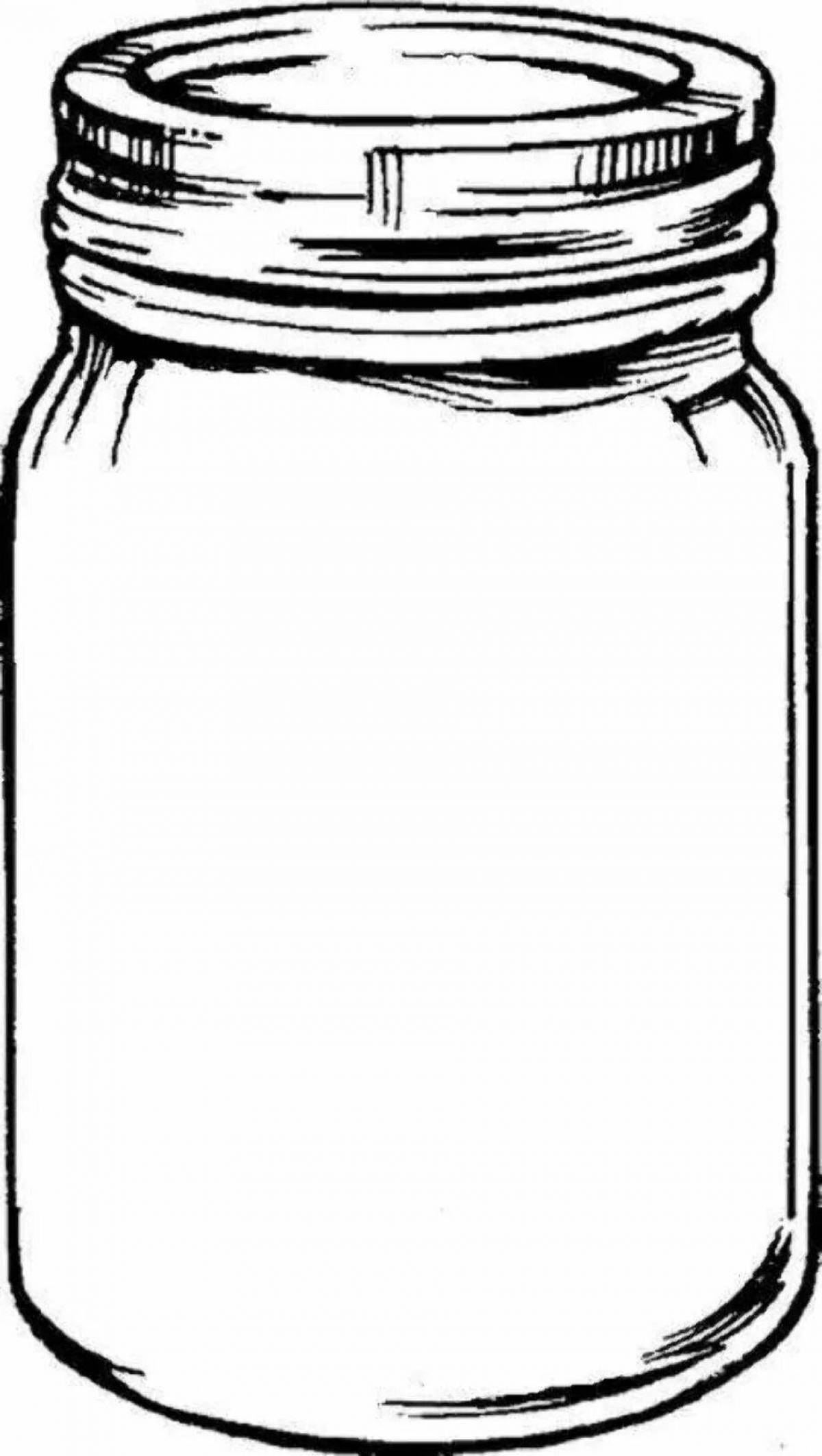Sweet empty glass jar coloring book for kids