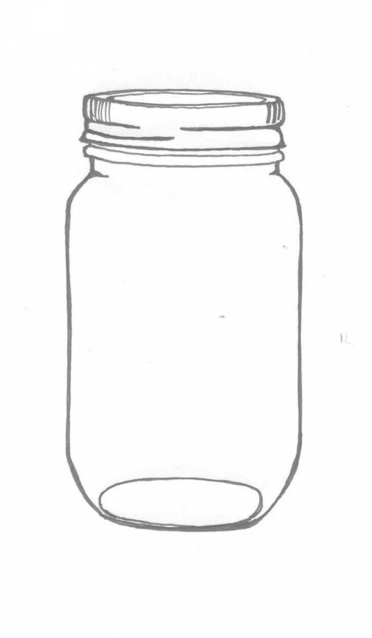 Cute empty glass jar coloring book for kids