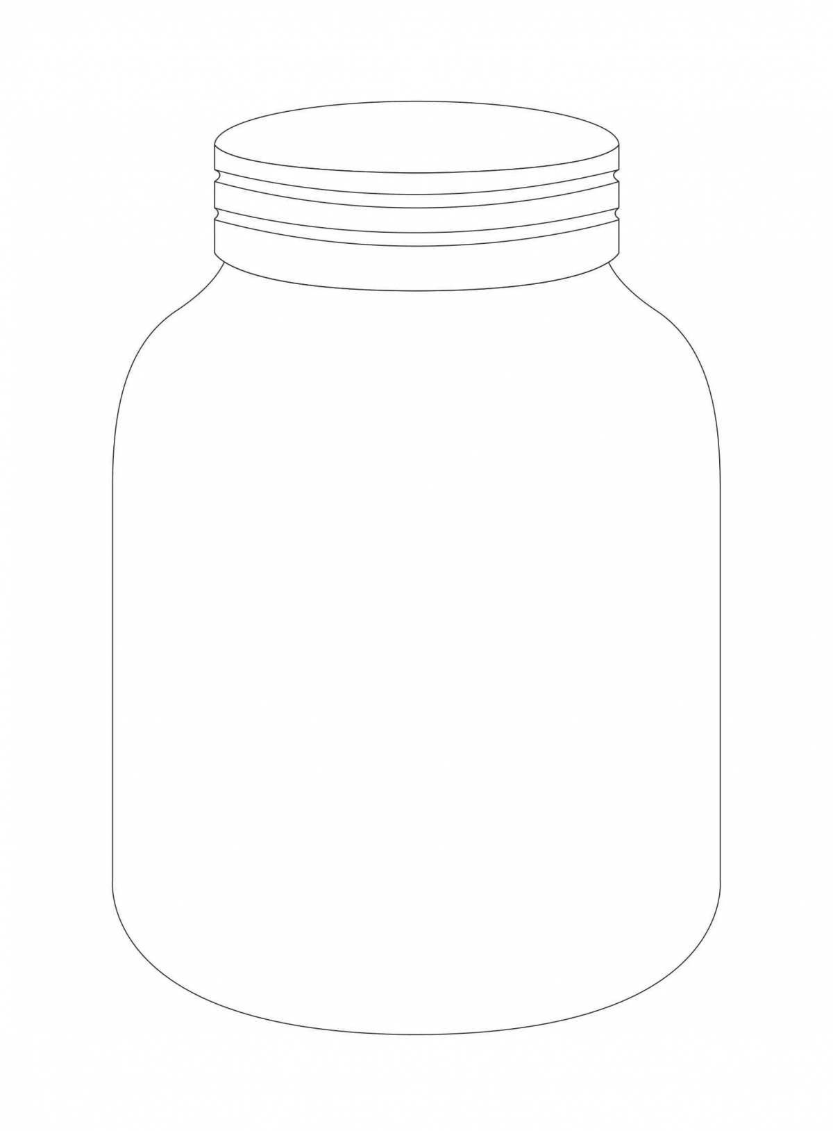 Cute empty glass jar coloring book for kids