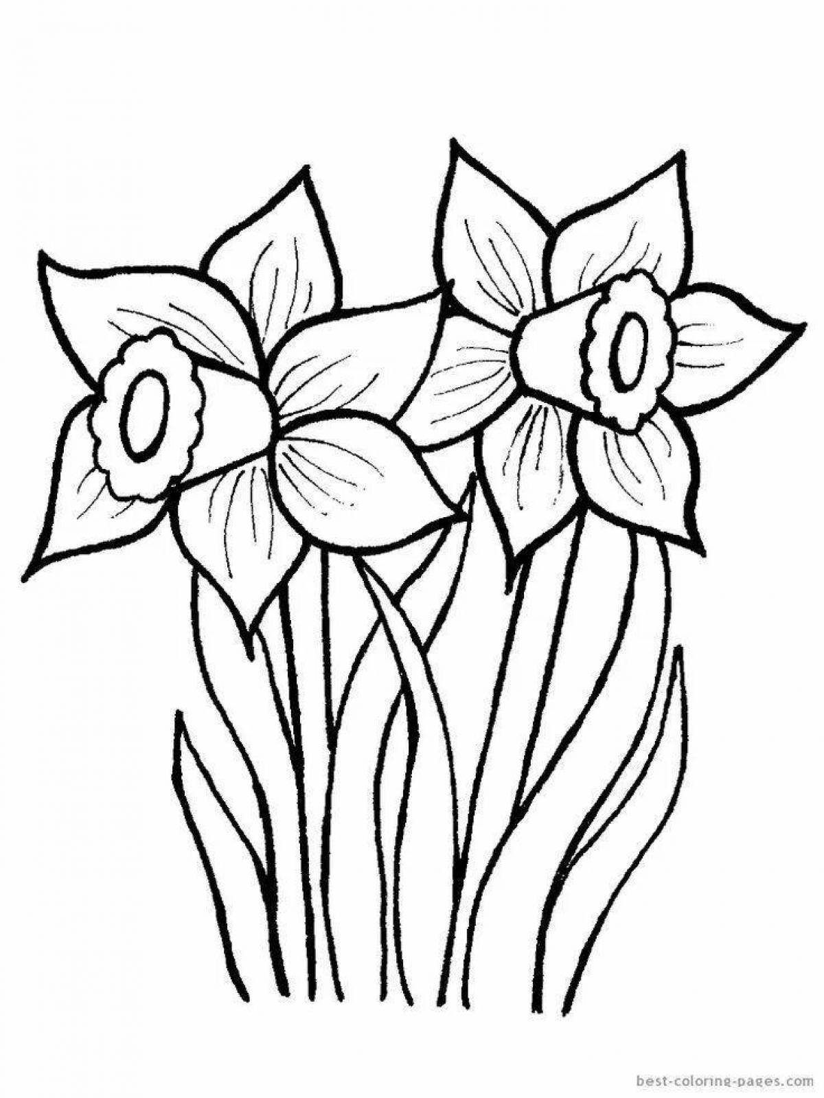 Exquisite spring flowers coloring book