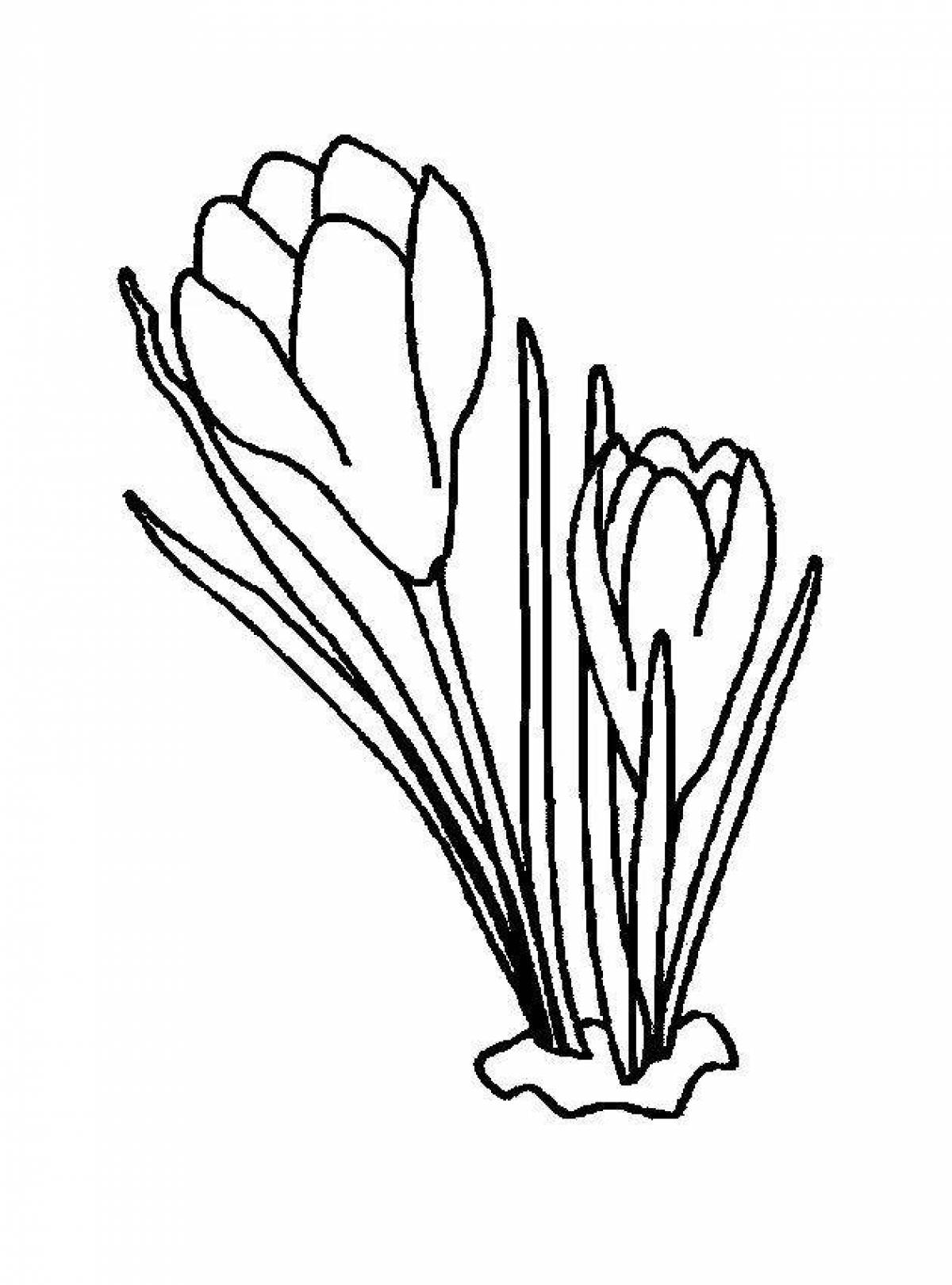 Coloring page inviting spring flowers