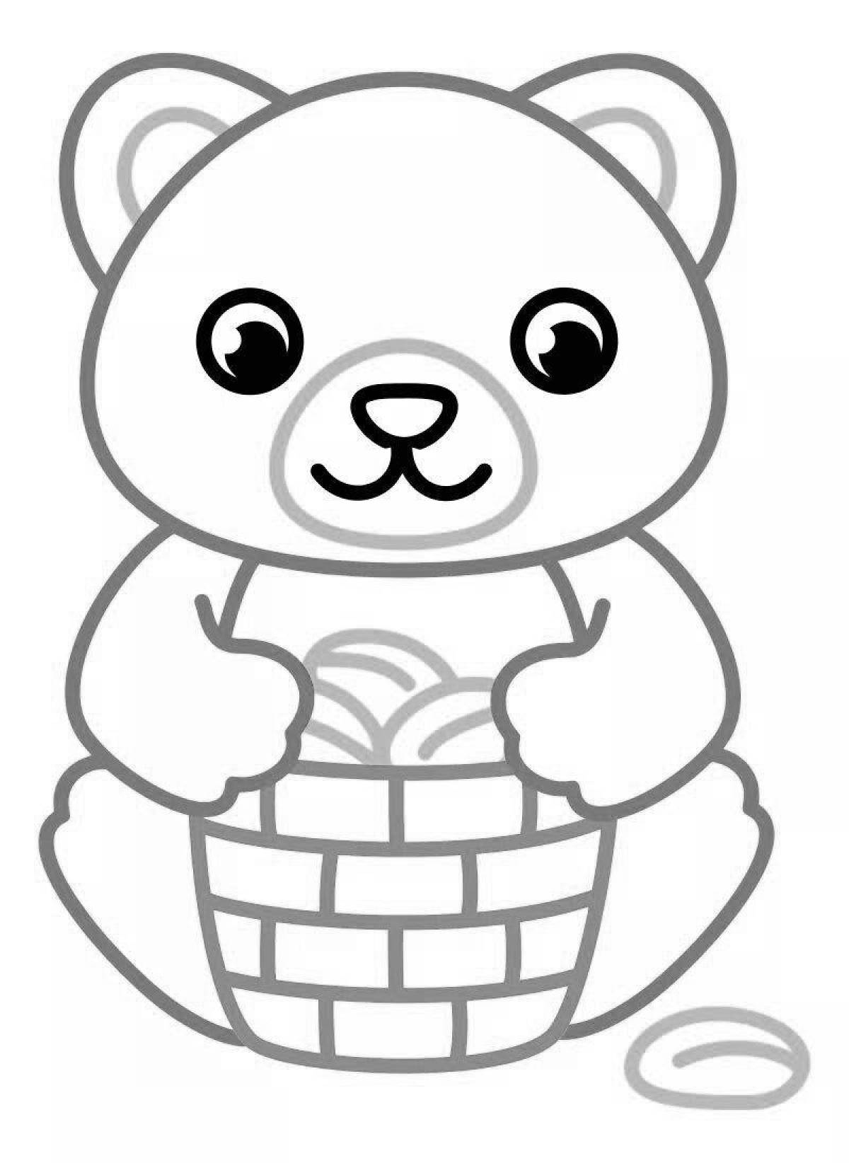 Cute coloring book with colored outline for kids
