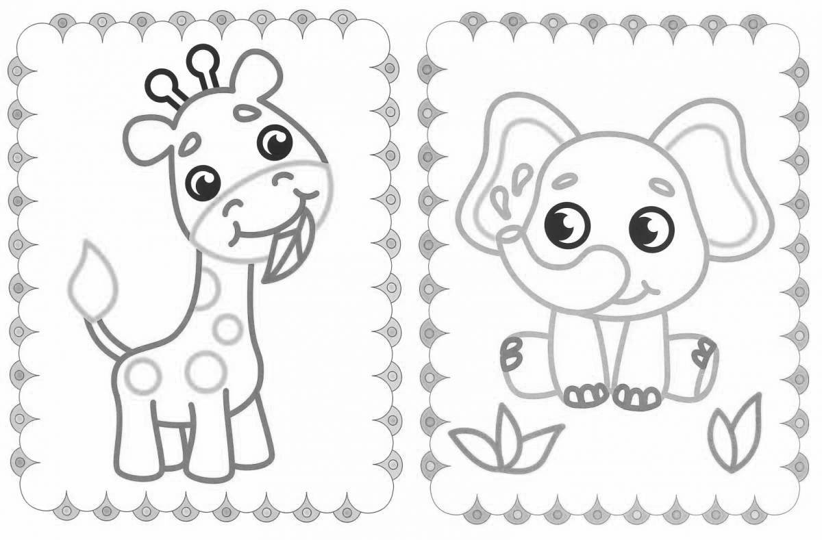 Shiny coloring book with color outline for kids