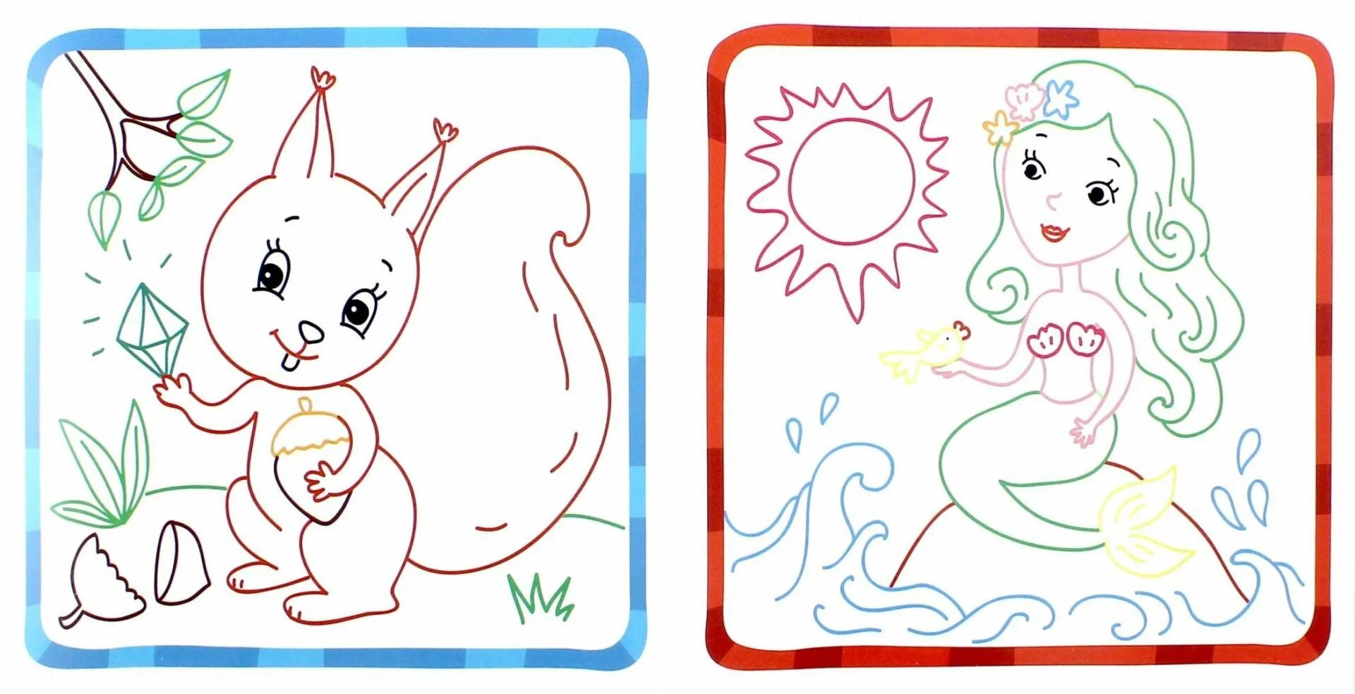 Outstanding coloring book with colored outline for toddlers