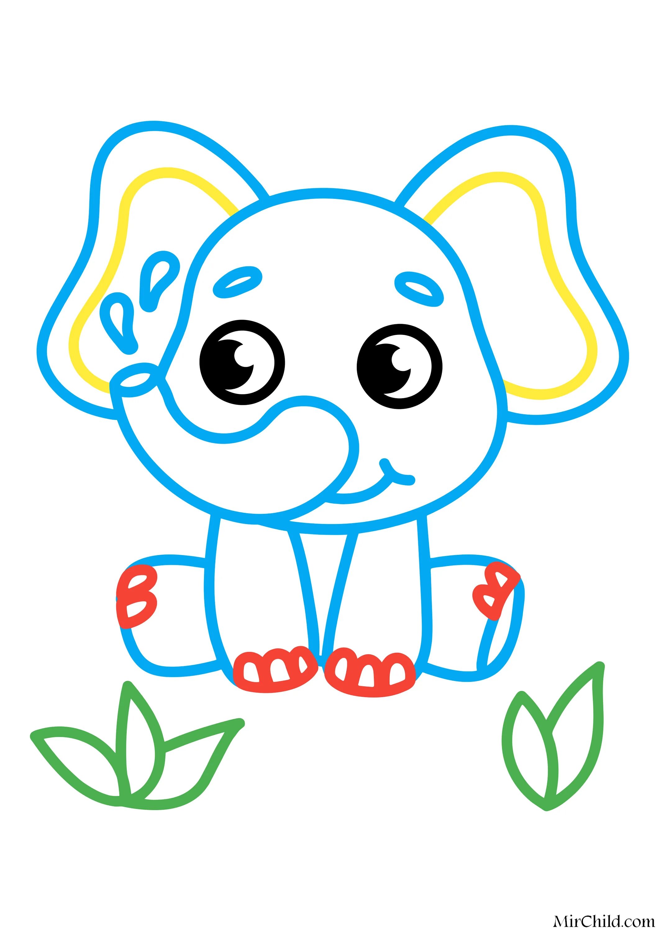 Toddler colored outline #1