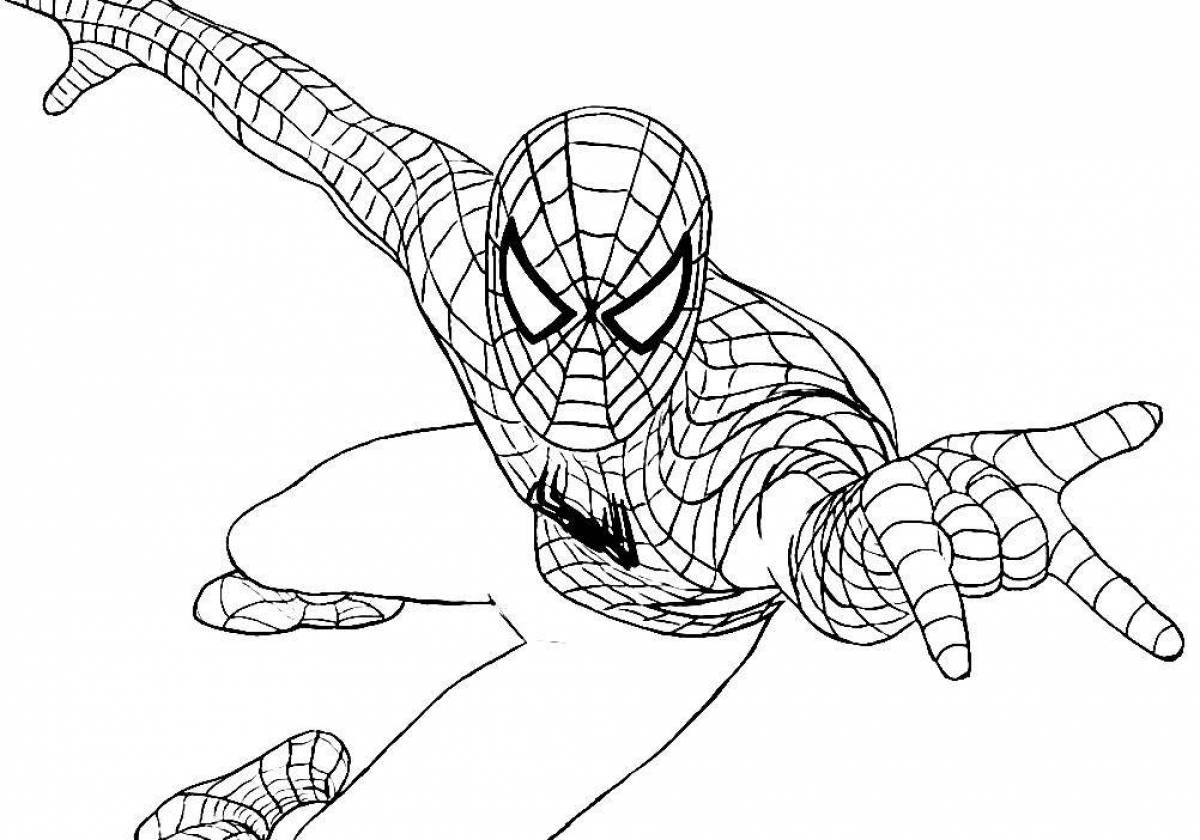 Splendid man spider coloring page