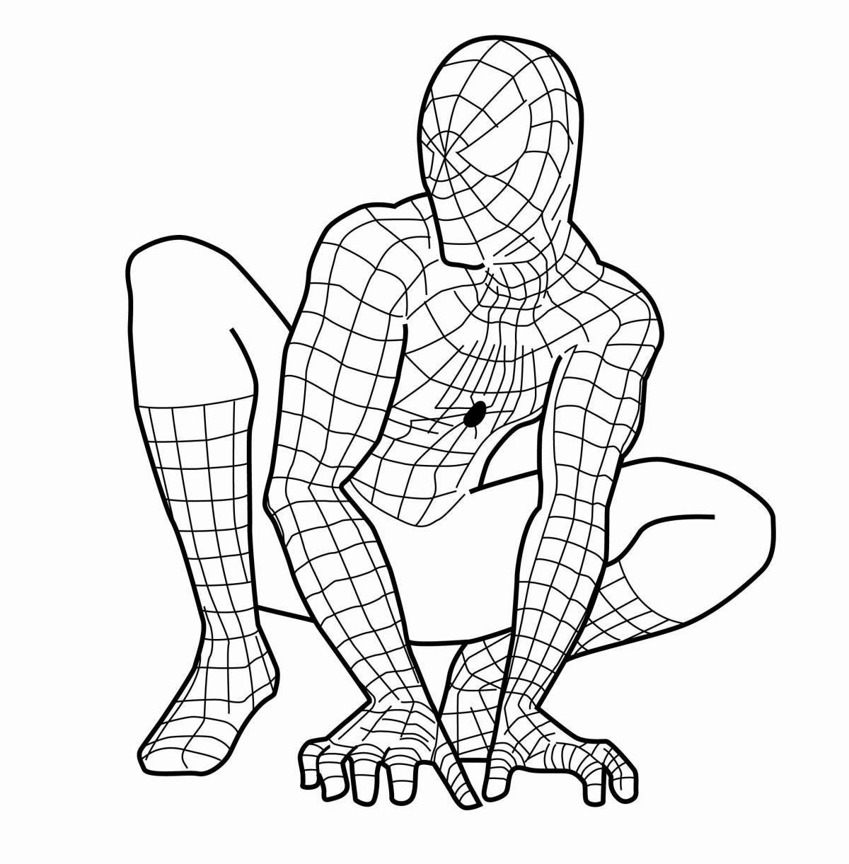 Spider-man brightly colored coloring page