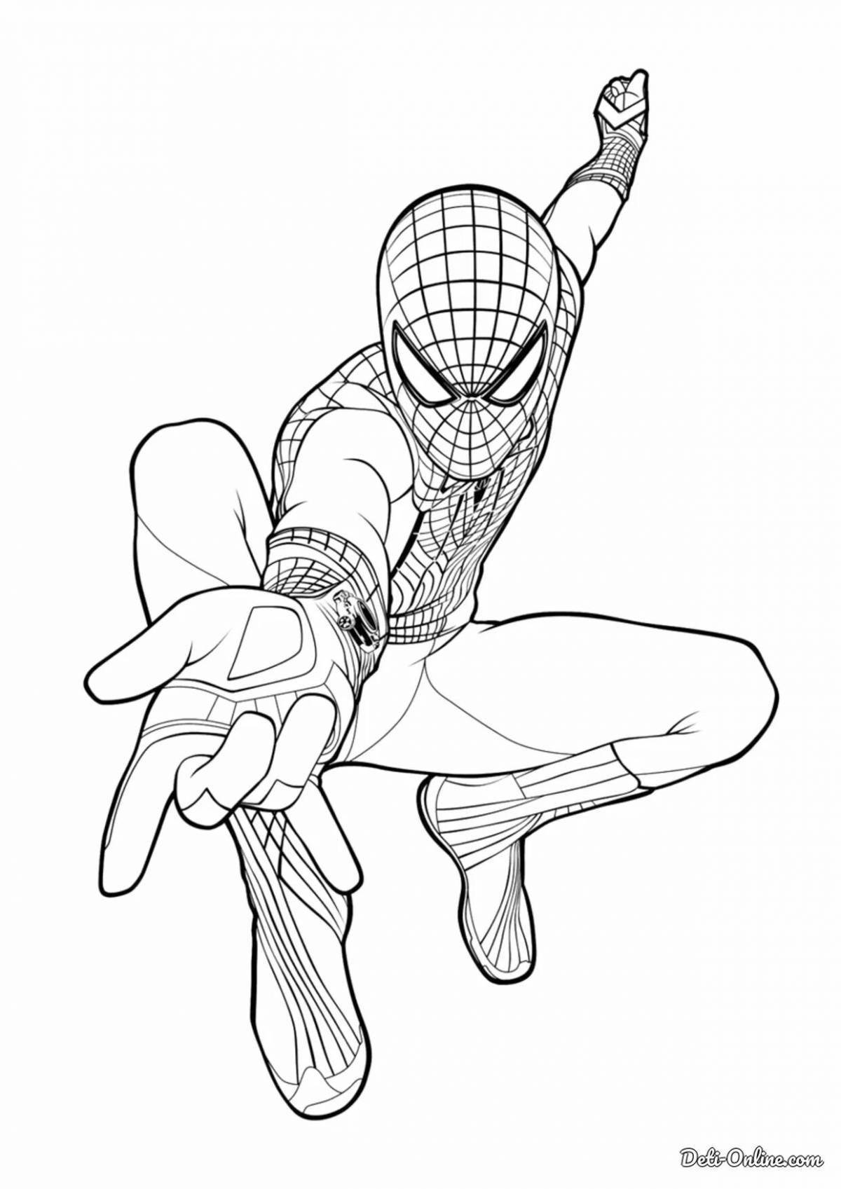 Detailed spiderman coloring book