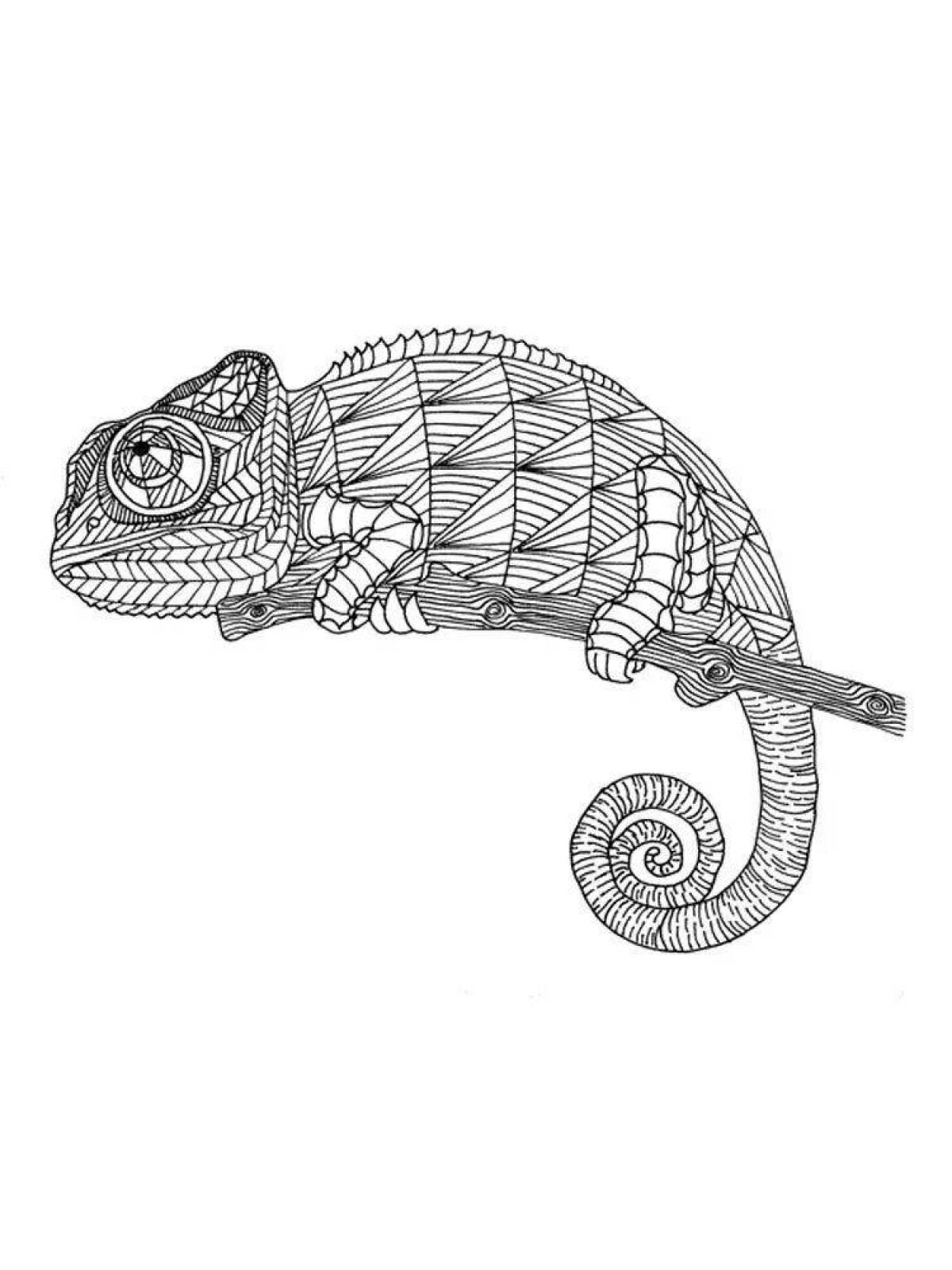 Live coloring antistress chameleon