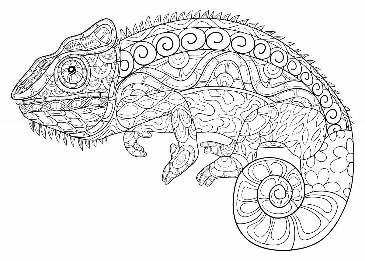 Energetic coloring antistress chameleon