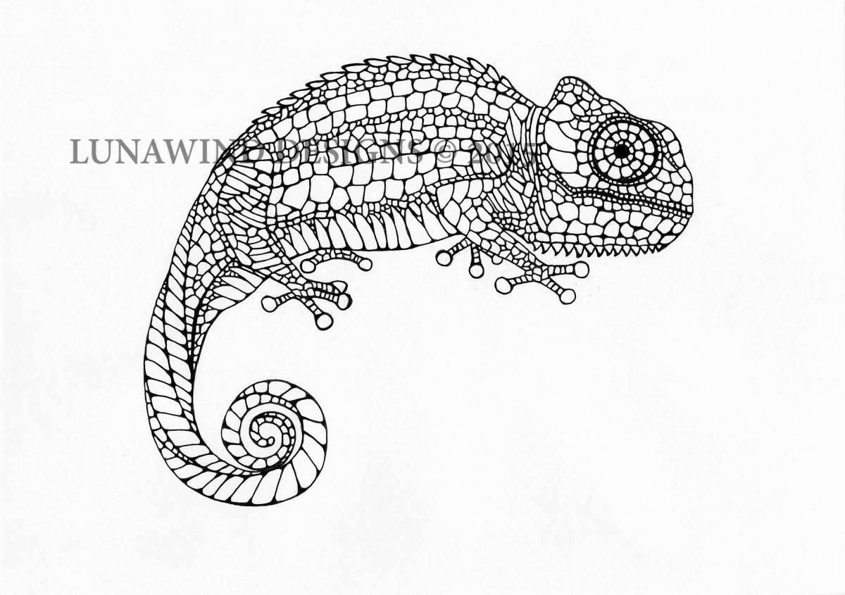 Awesome chameleon antistress coloring book
