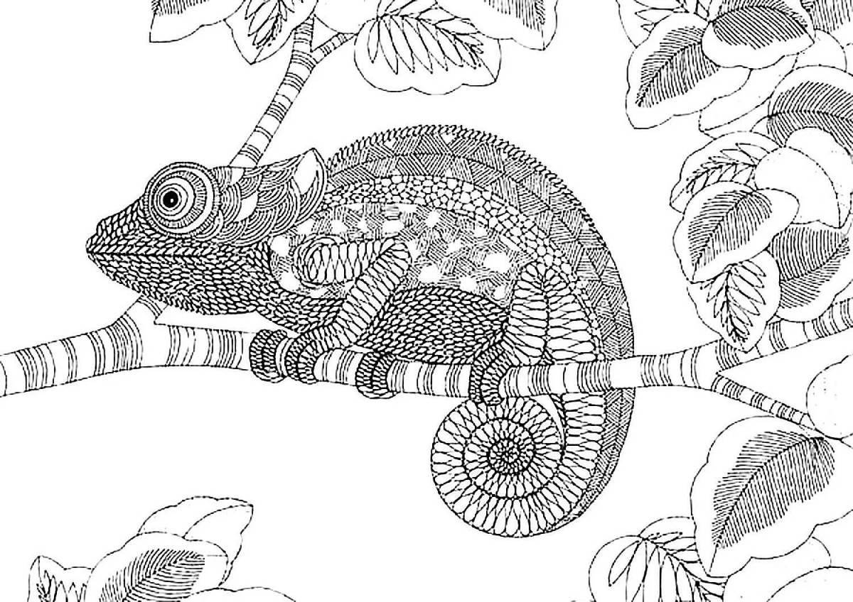 Shiny coloring antistress chameleon