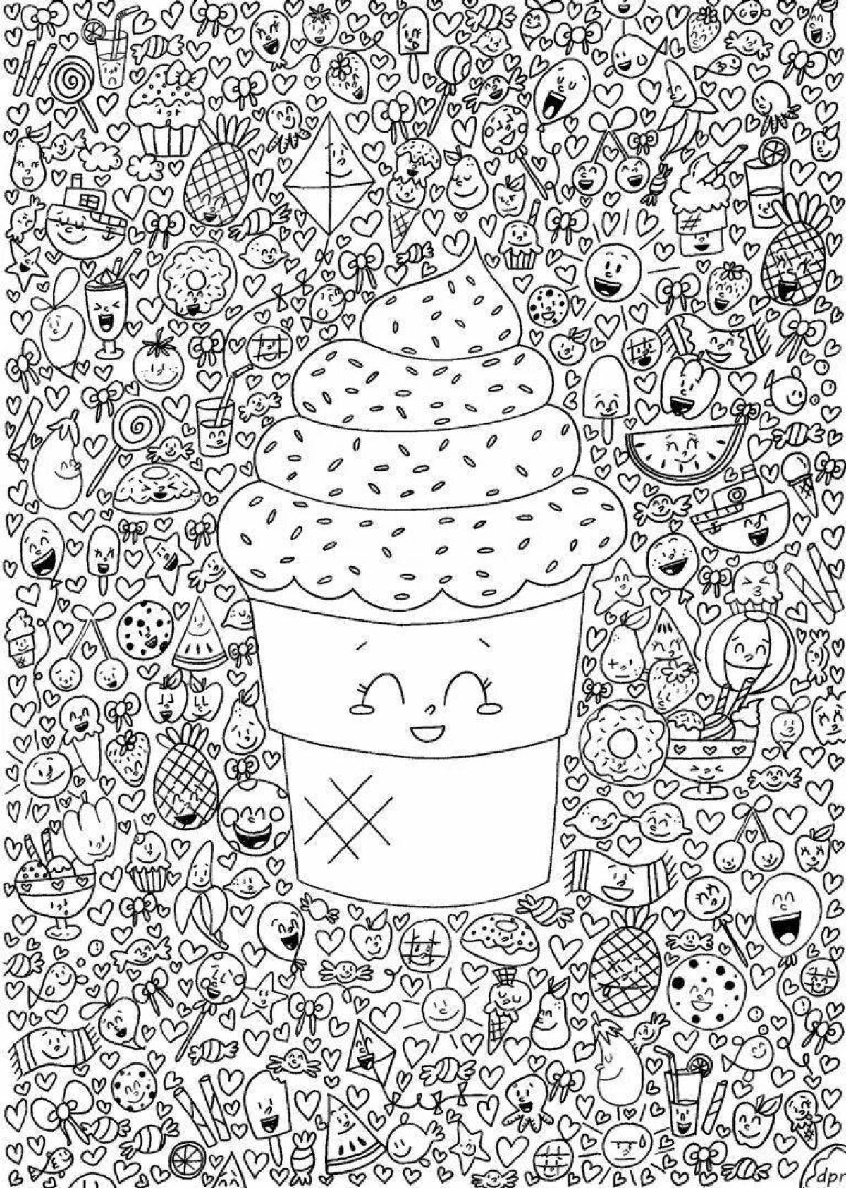 Bright anti-stress little coloring book