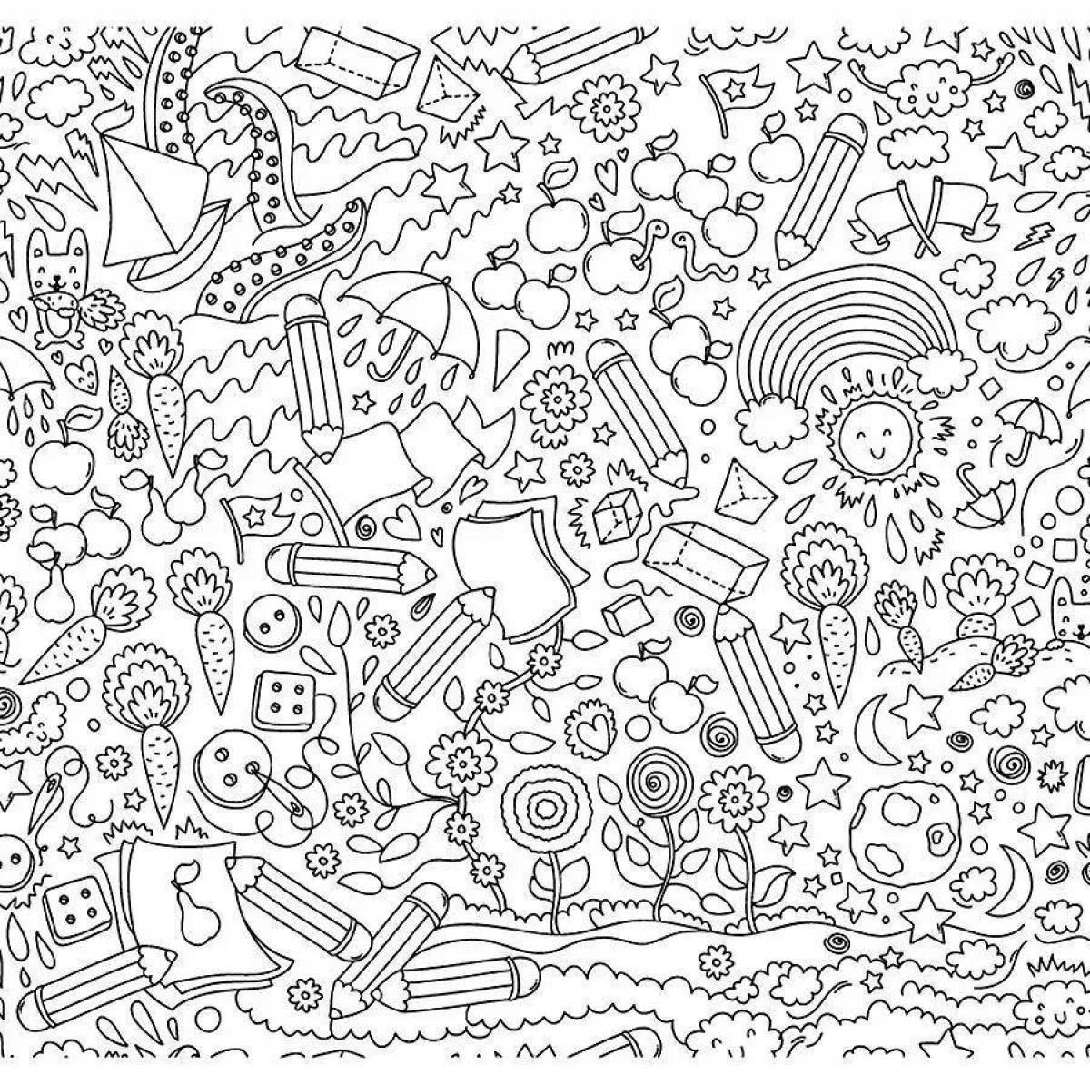 Peaceful anti-stress little coloring book