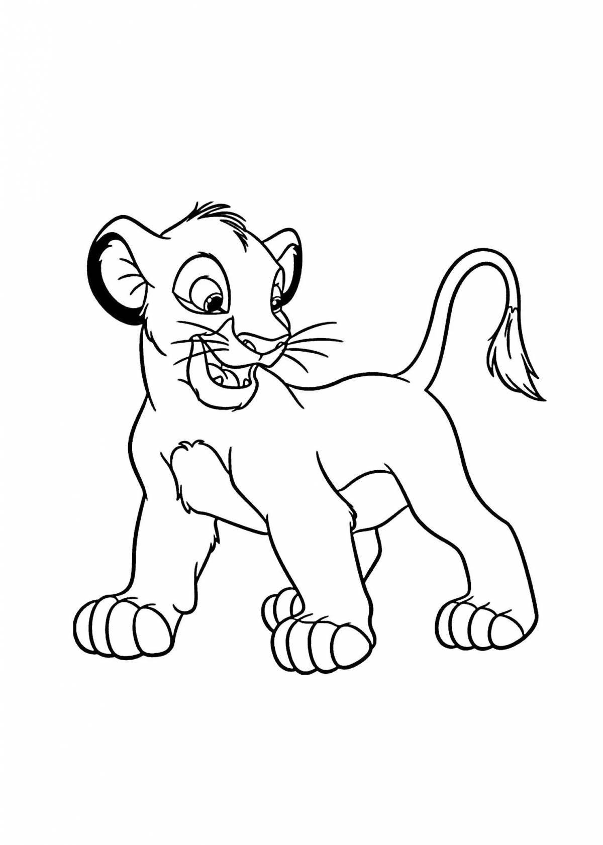 Изысканная раскраска «король лев» для детей
