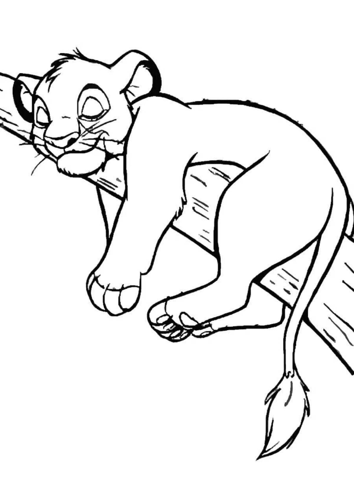 Блестящая раскраска «король лев» для детей
