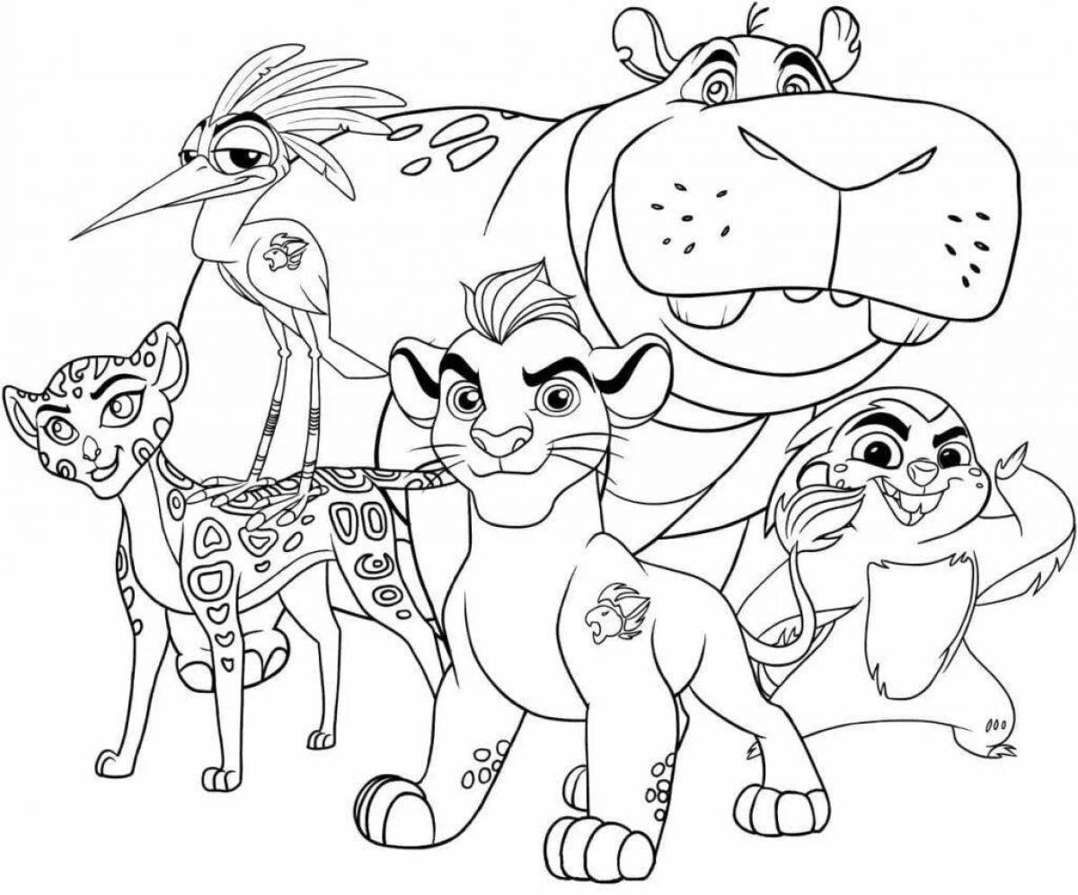 Happy lion king coloring pages for kids