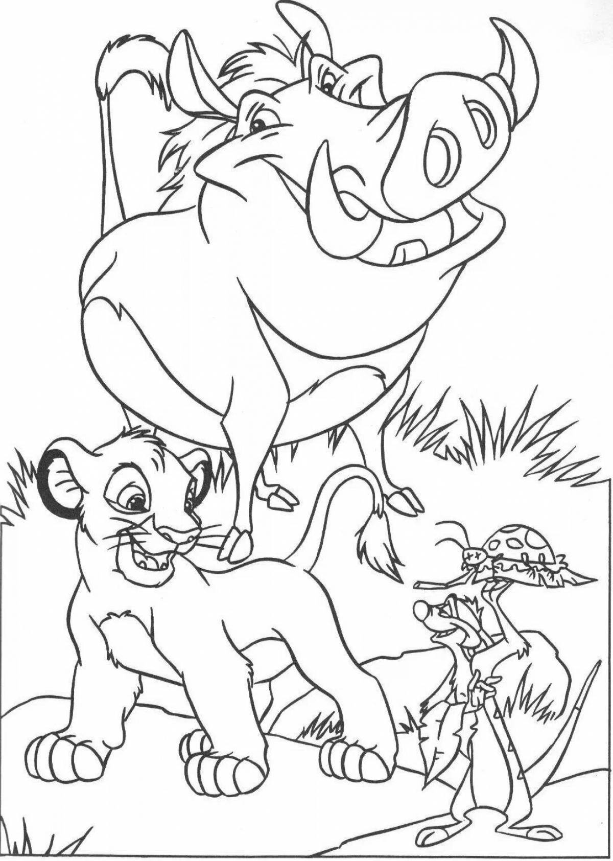 Live lion king coloring page for kids