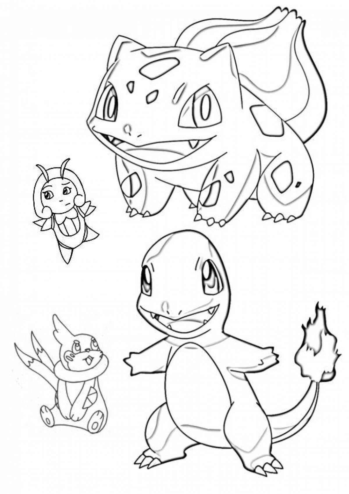 Fun charmander pokemon coloring page