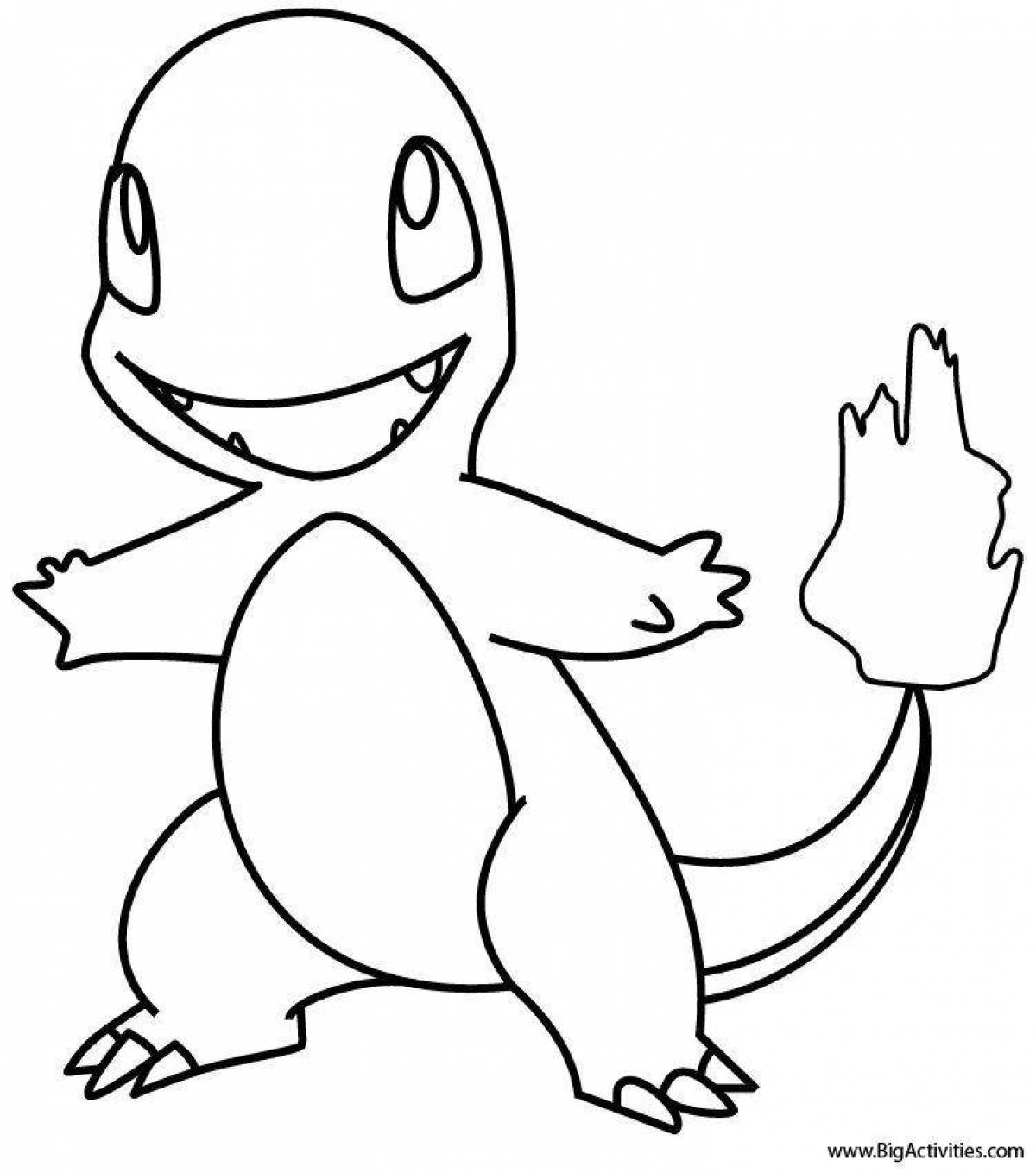 Lovely charmander pokemon coloring page