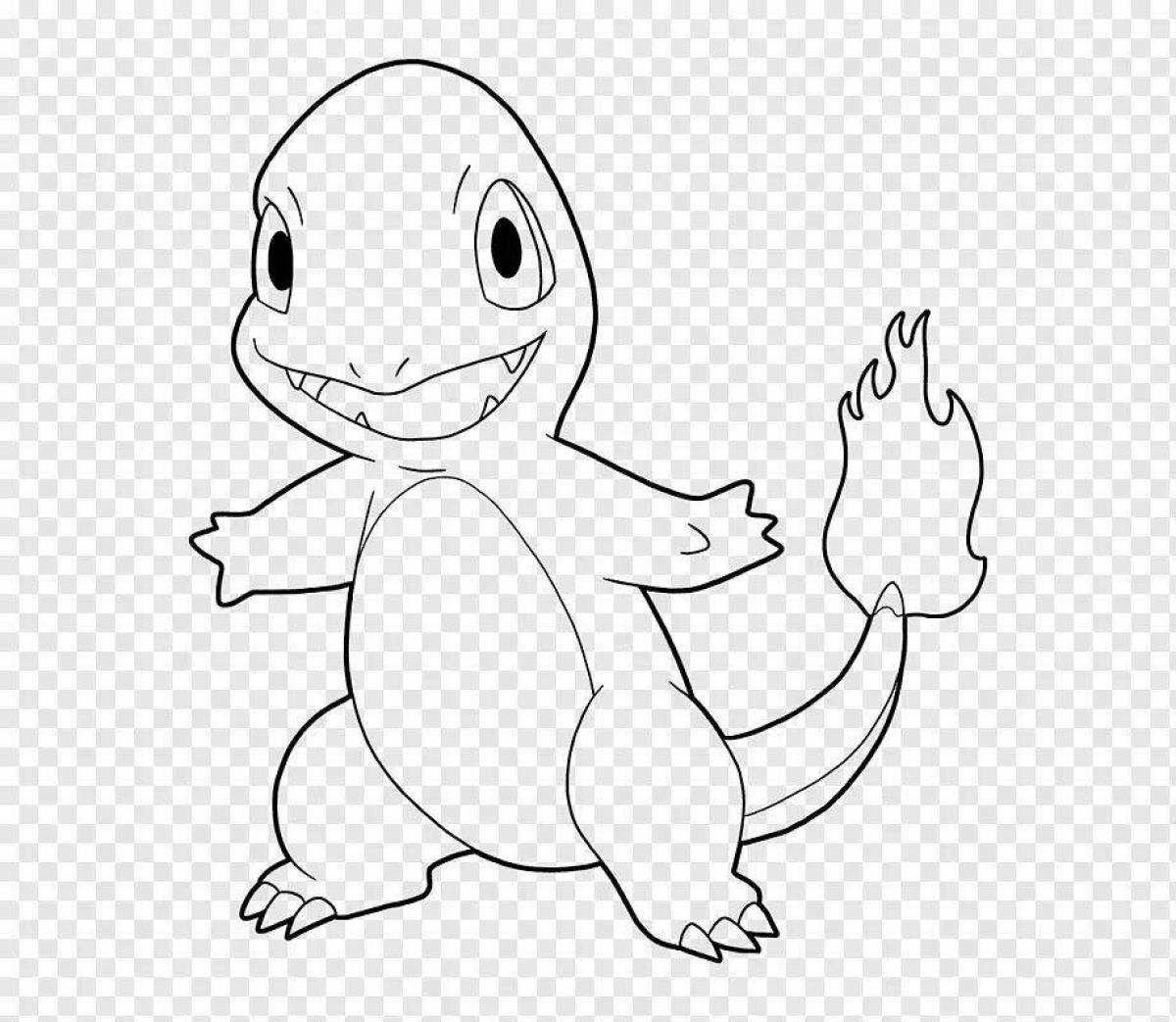 Sweet Charmander pokemon coloring page